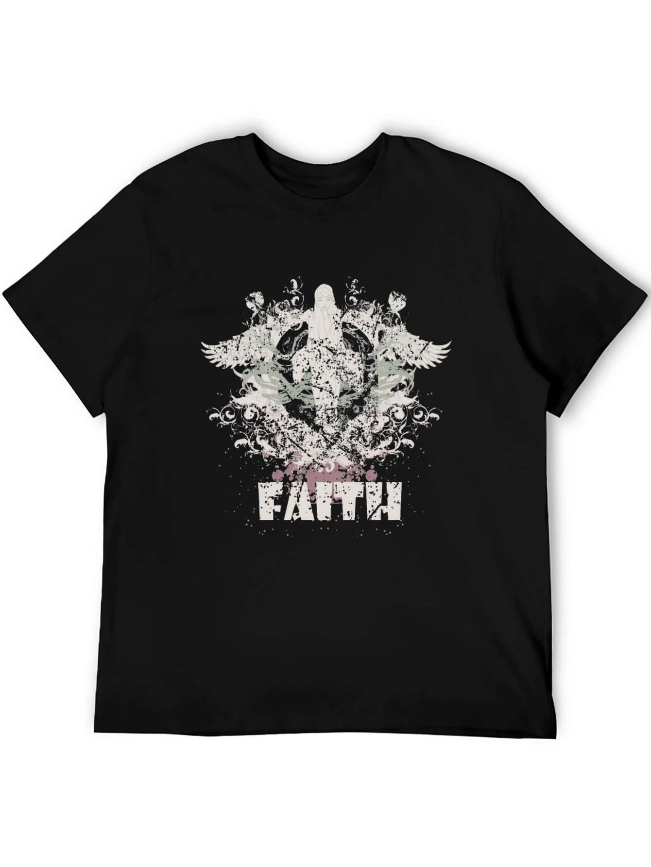 Faith Graphic Print Black T-Shirt