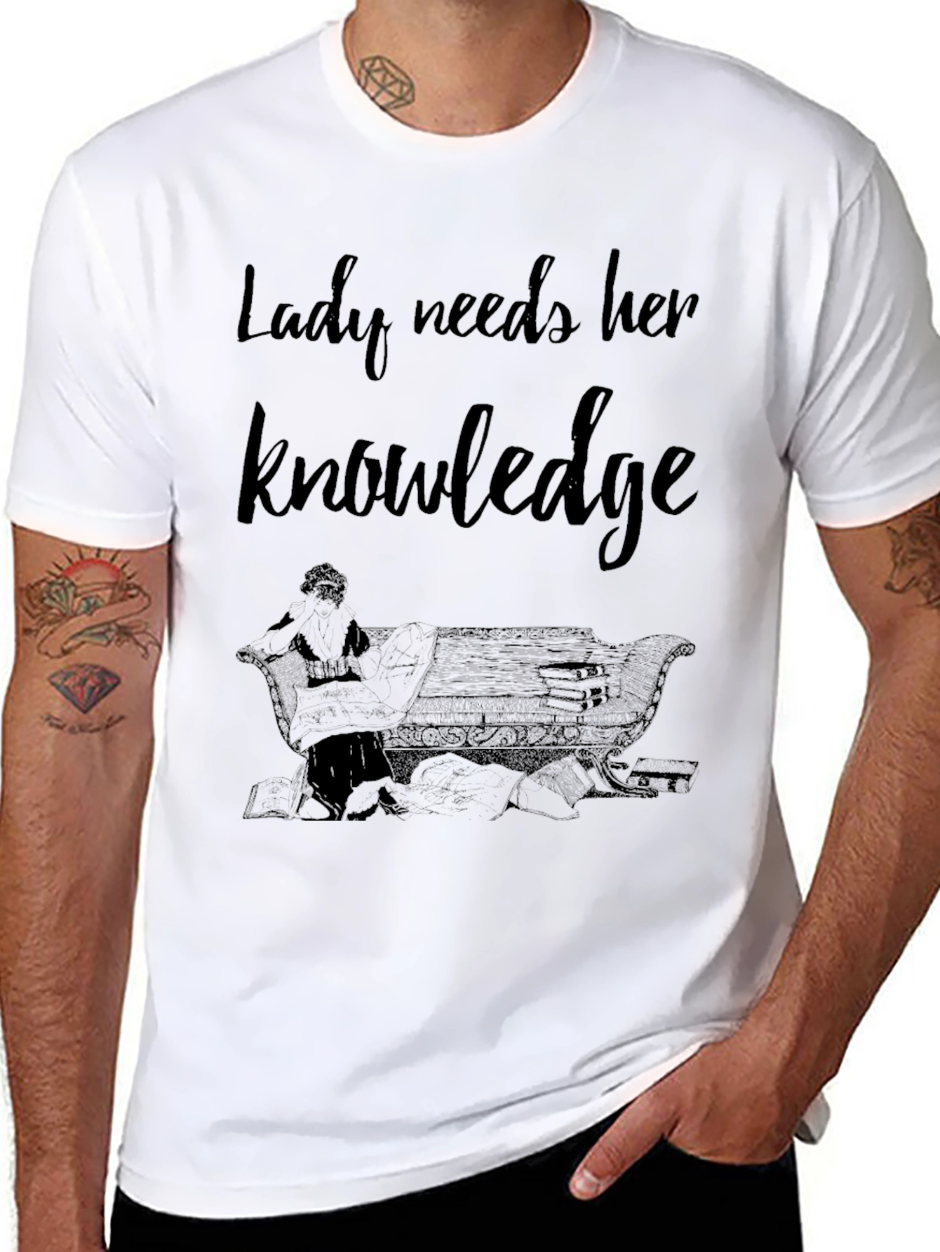 Lady Needs Her Knowledge Graphic T-Shirt