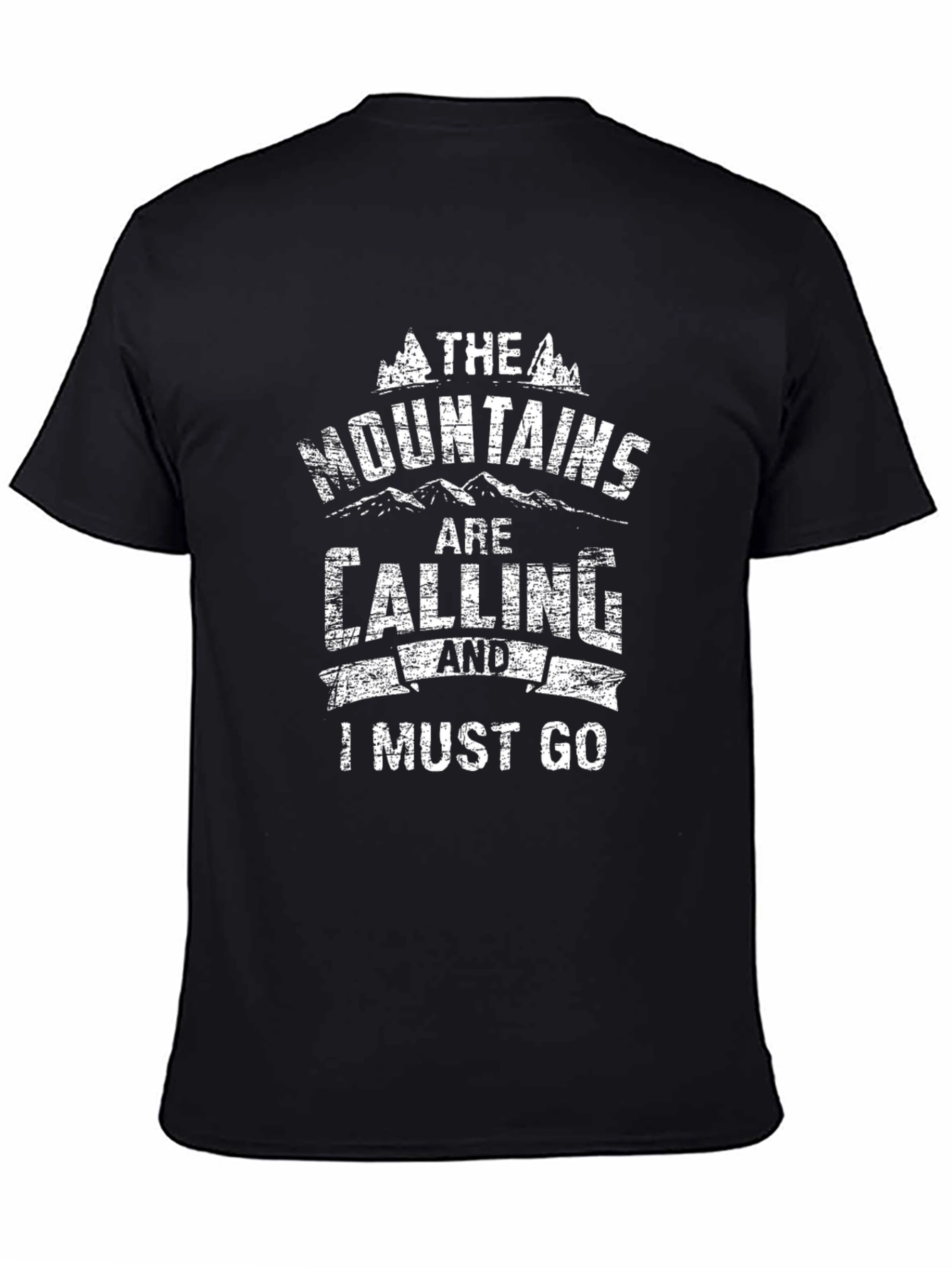 Mountains are Calling Graphic Tee - Black