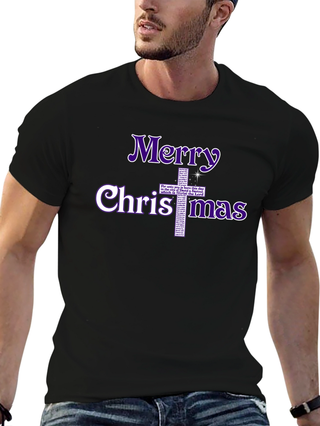 Religious Merry Christmas T-Shirt - Christian Holiday Tee