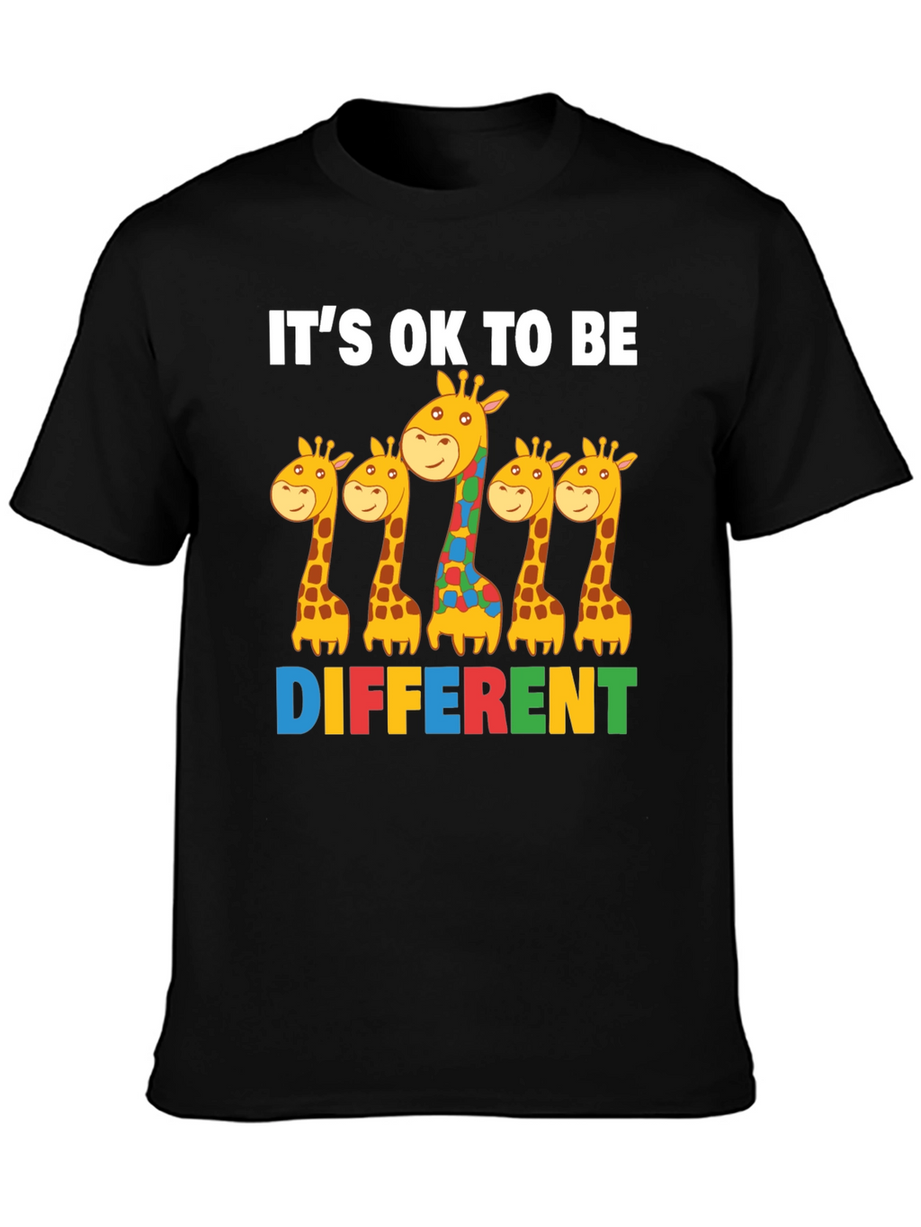 Its Ok to Be Different Giraffe Autism Awareness T-Shirt