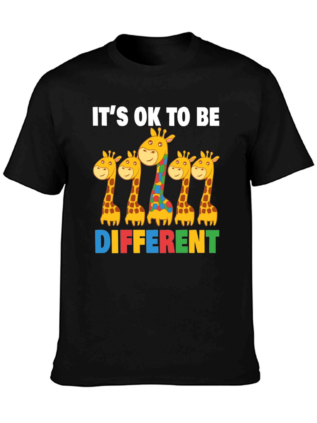 Its Ok to Be Different Giraffe Autism Awareness T-Shirt