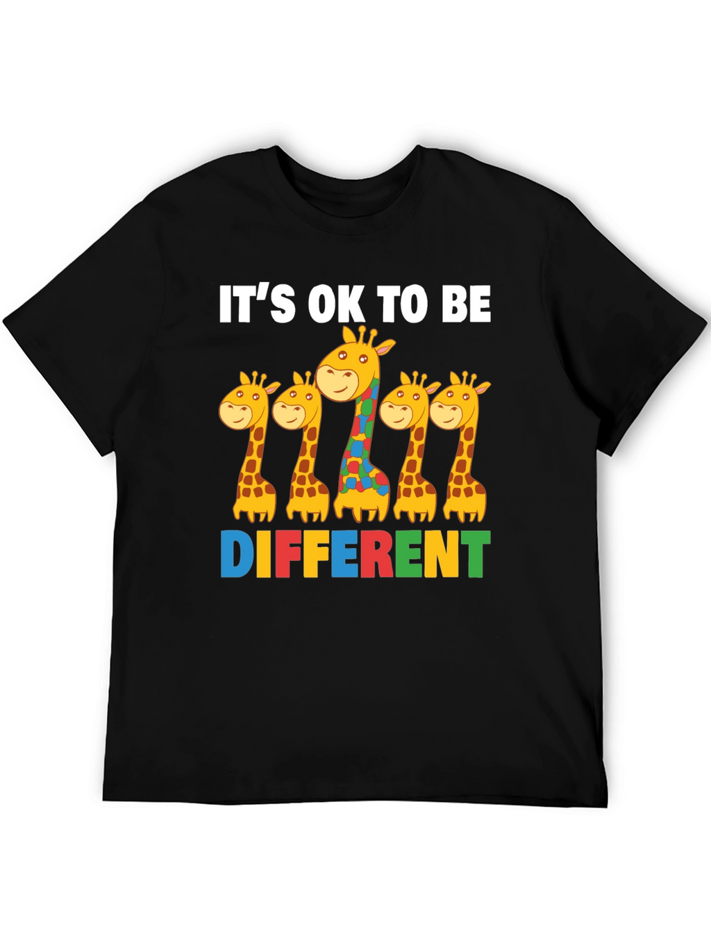 Its Ok to Be Different Giraffe Autism Awareness T-Shirt