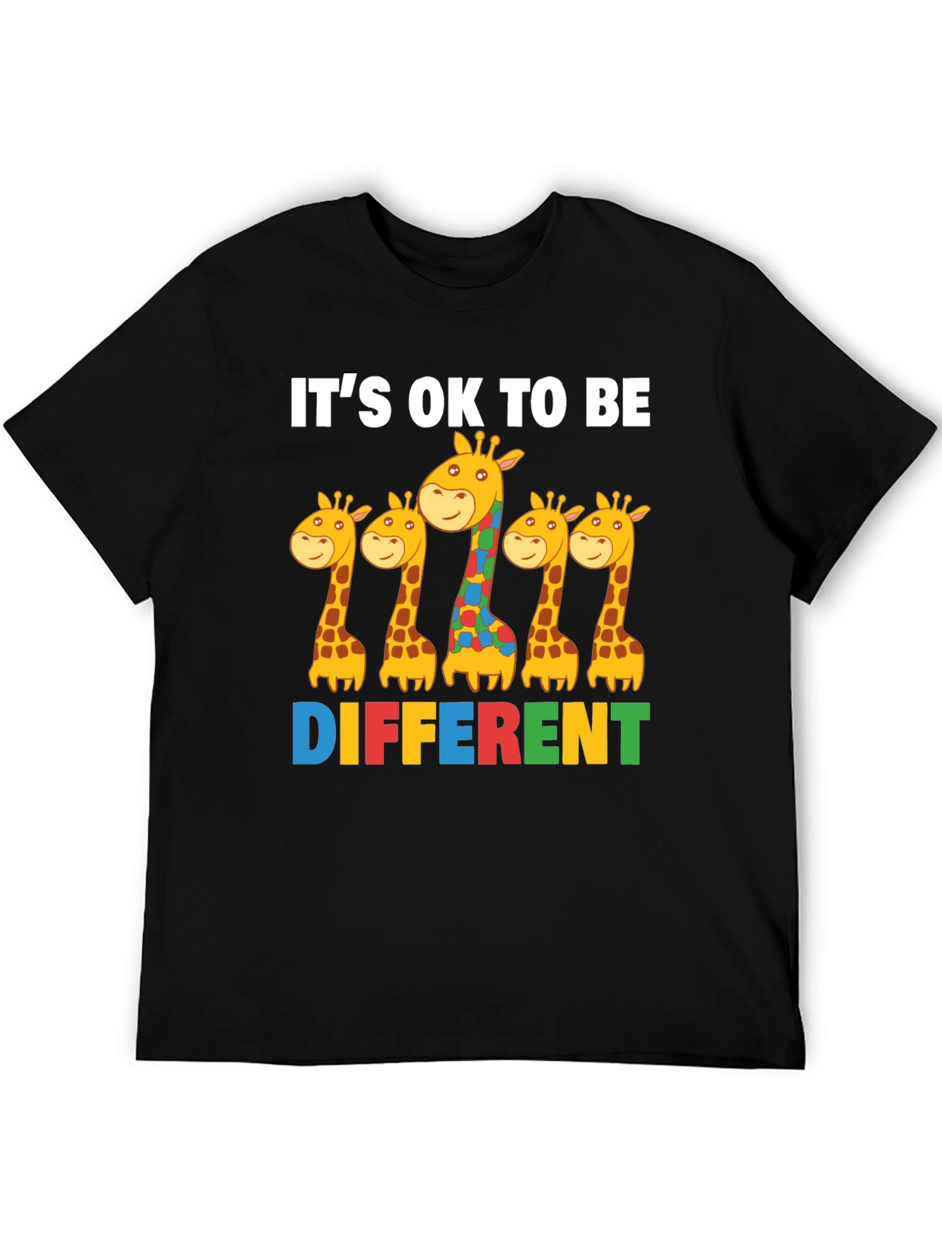 Its Ok to Be Different Giraffe Autism Awareness T-Shirt