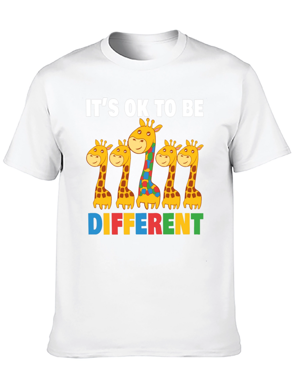 Its Ok to Be Different Giraffe Autism Awareness T-Shirt