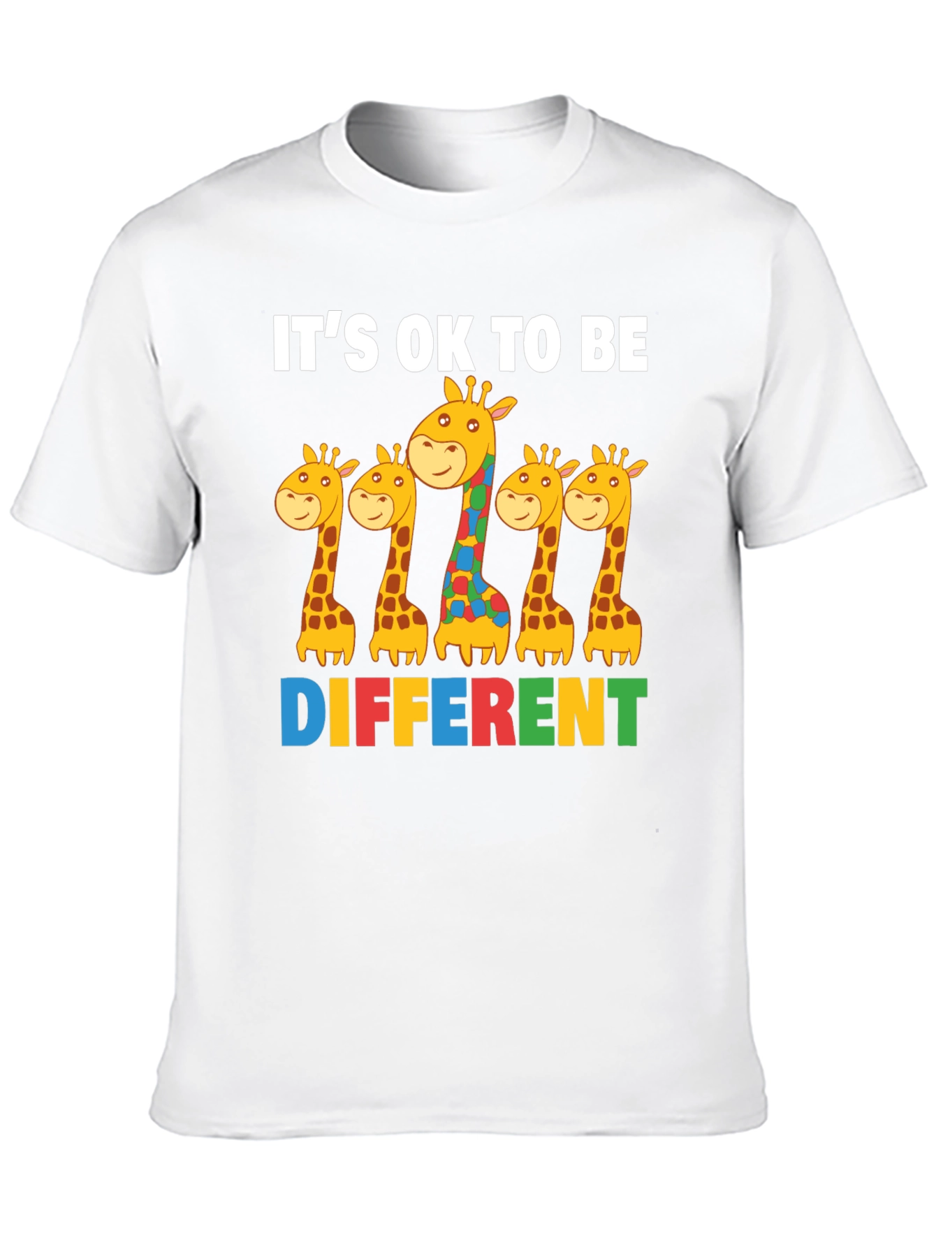 Its Ok to Be Different Giraffe Autism Awareness T-Shirt