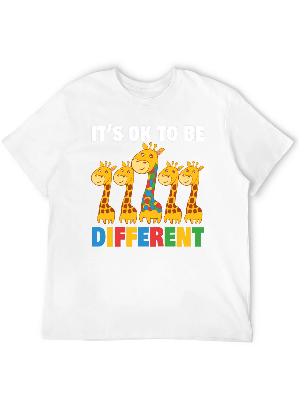 Its Ok to Be Different Giraffe Autism Awareness T-Shirt