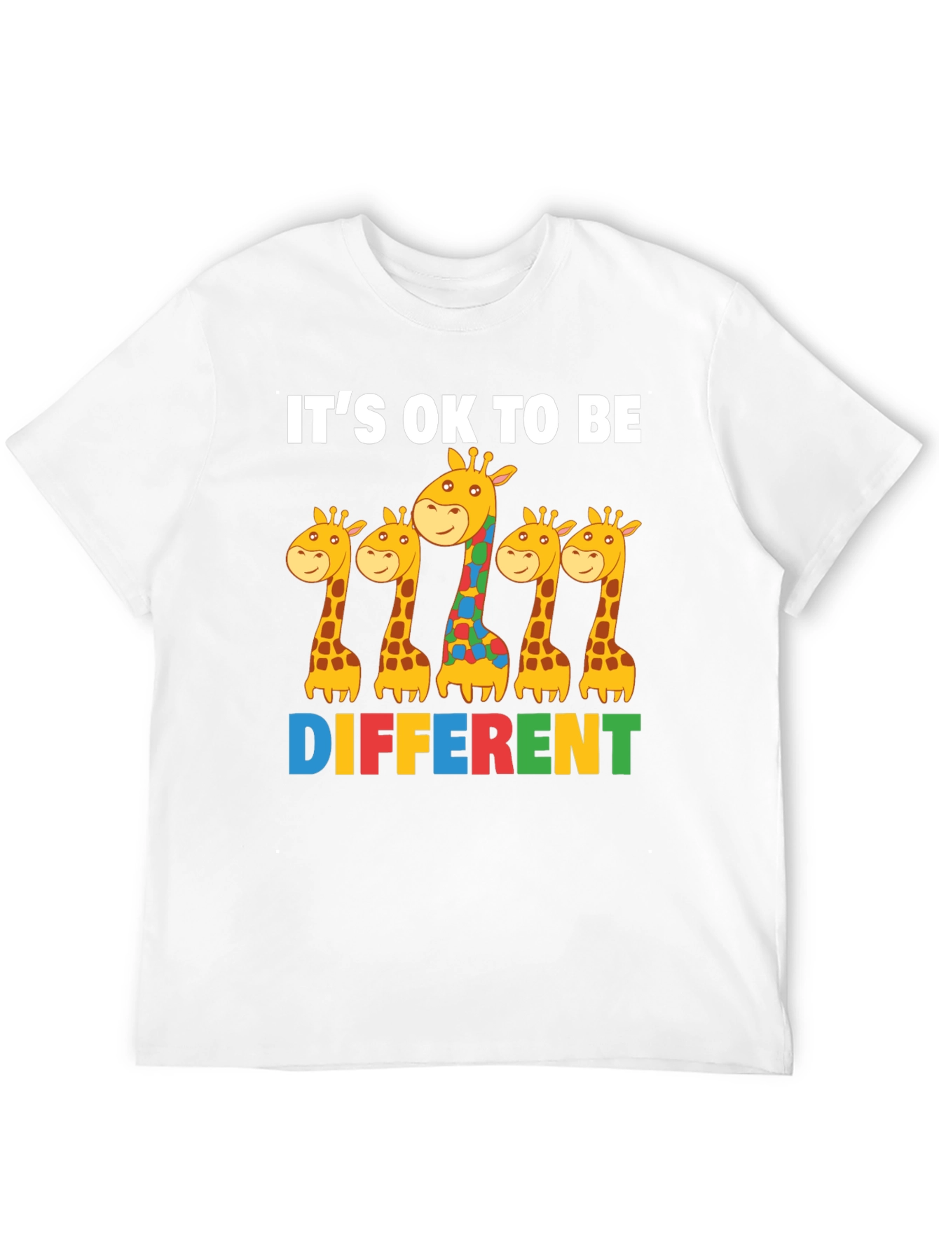 Its Ok to Be Different Giraffe Autism Awareness T-Shirt