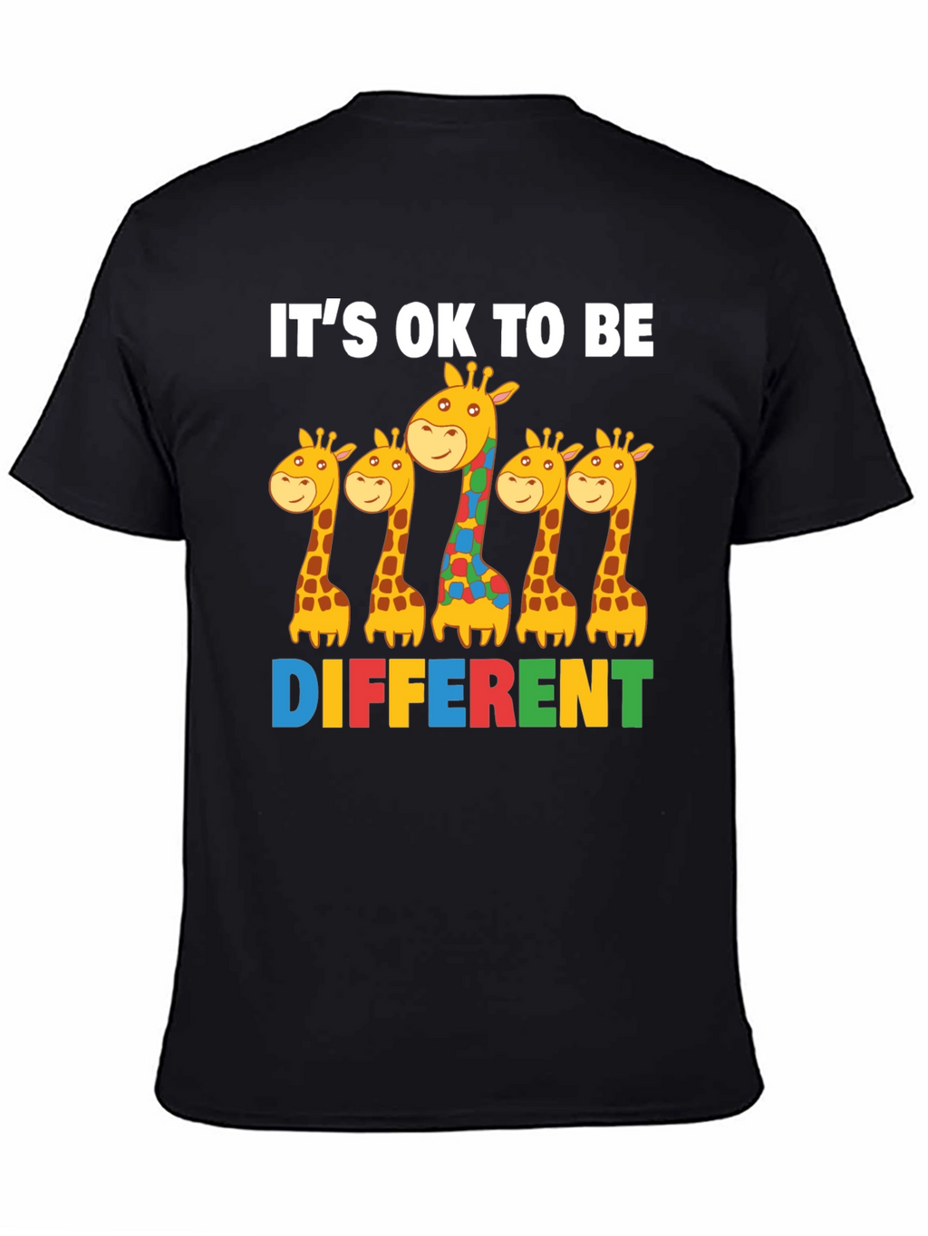 Its Ok to Be Different Giraffe Autism Awareness T-Shirt