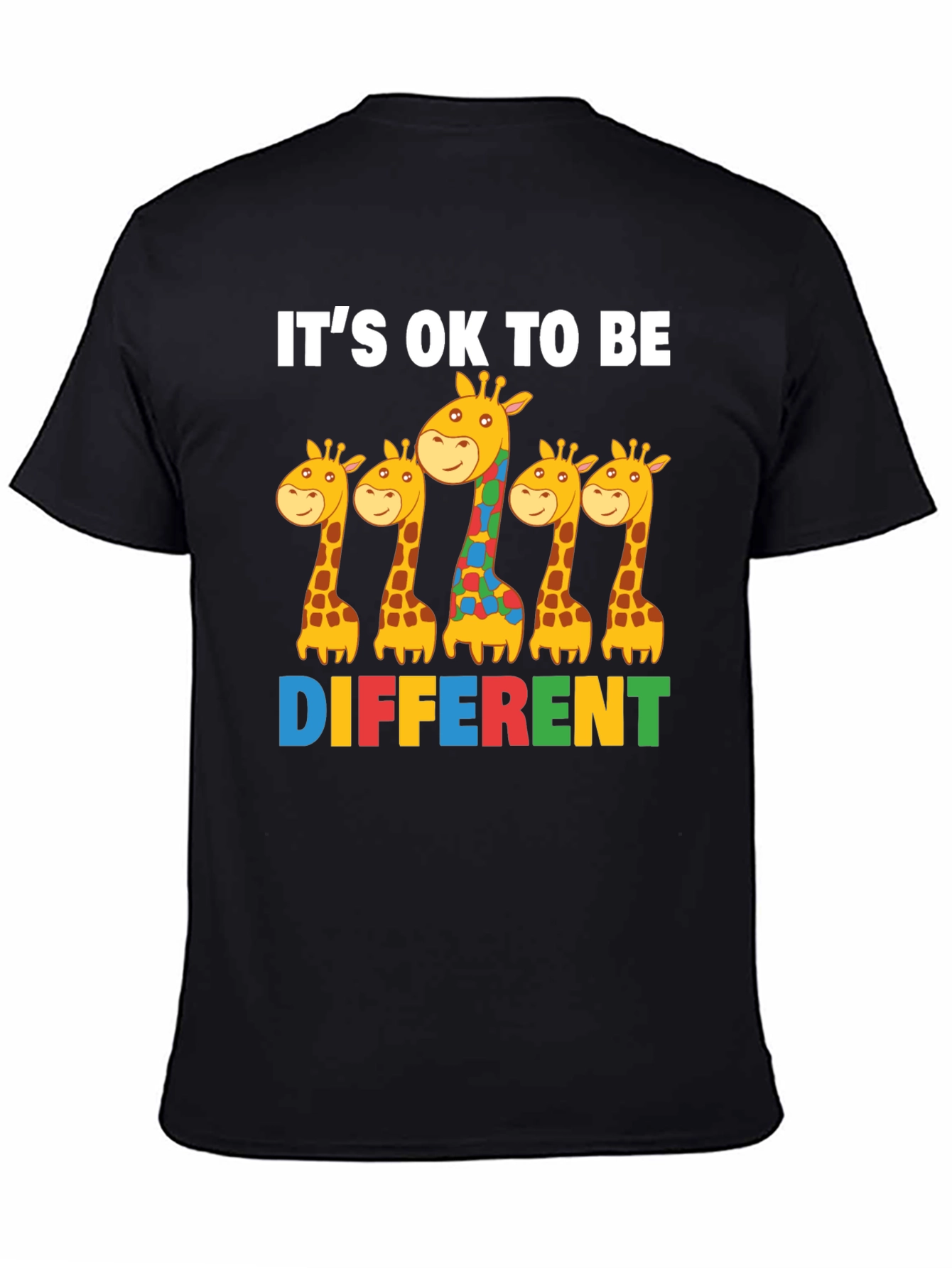 Its Ok to Be Different Giraffe Autism Awareness T-Shirt