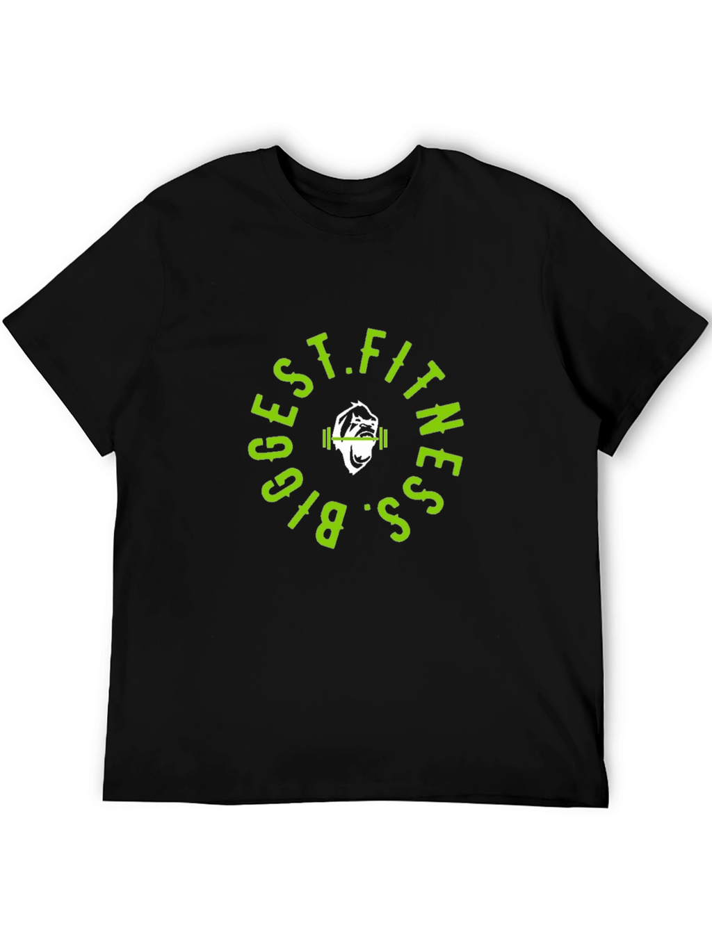 Biggest Fitness T-Shirt Gorilla Gym Black Cotton