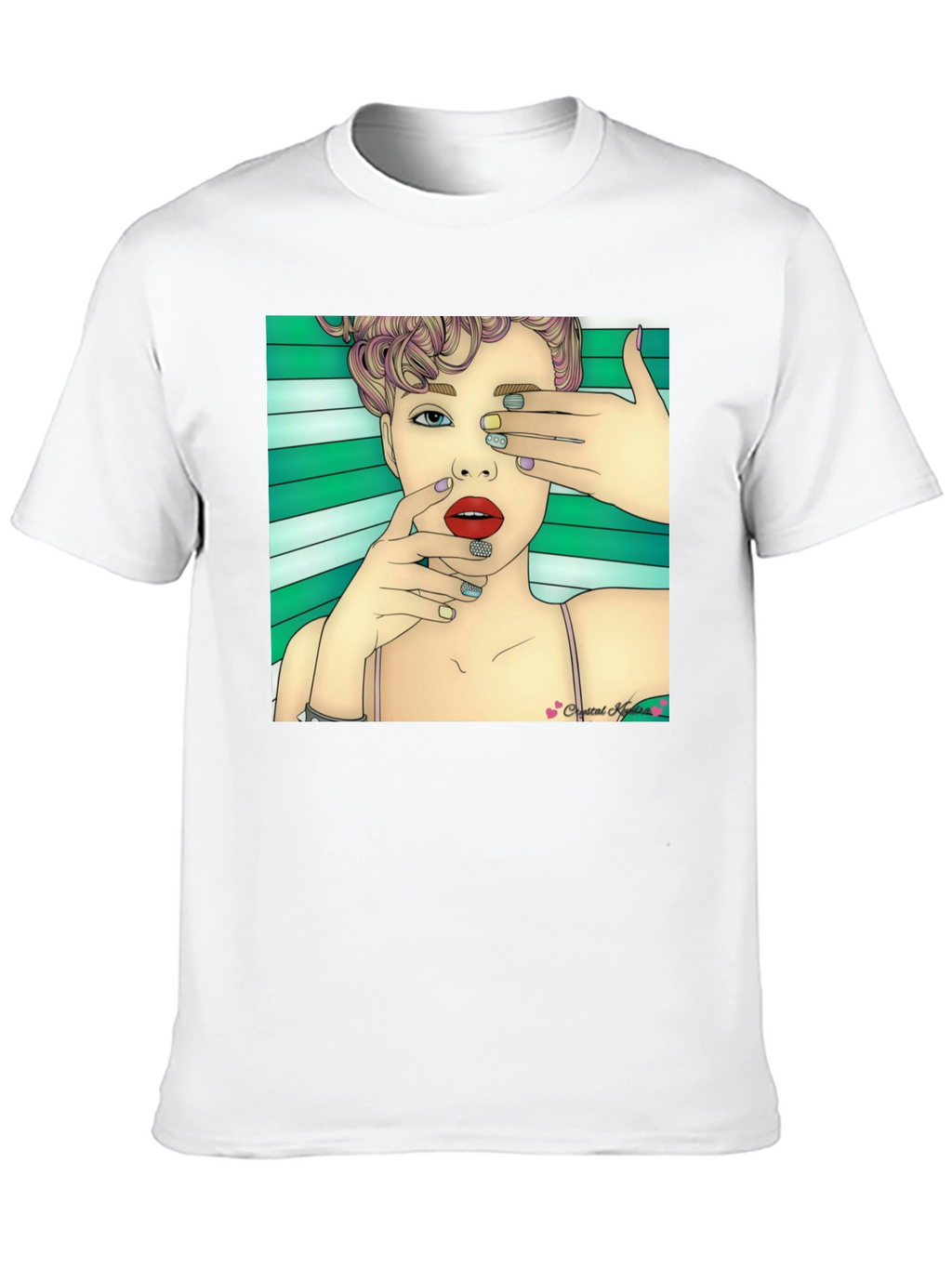 Stylish Black T-Shirt with Artistic Woman Graphic