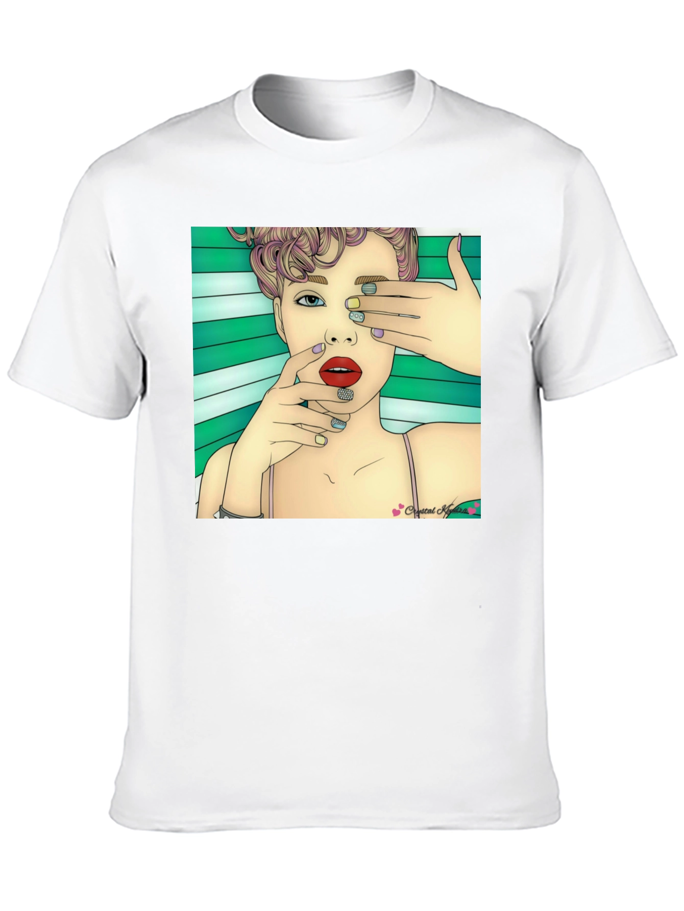 Stylish Black T-Shirt with Artistic Woman Graphic