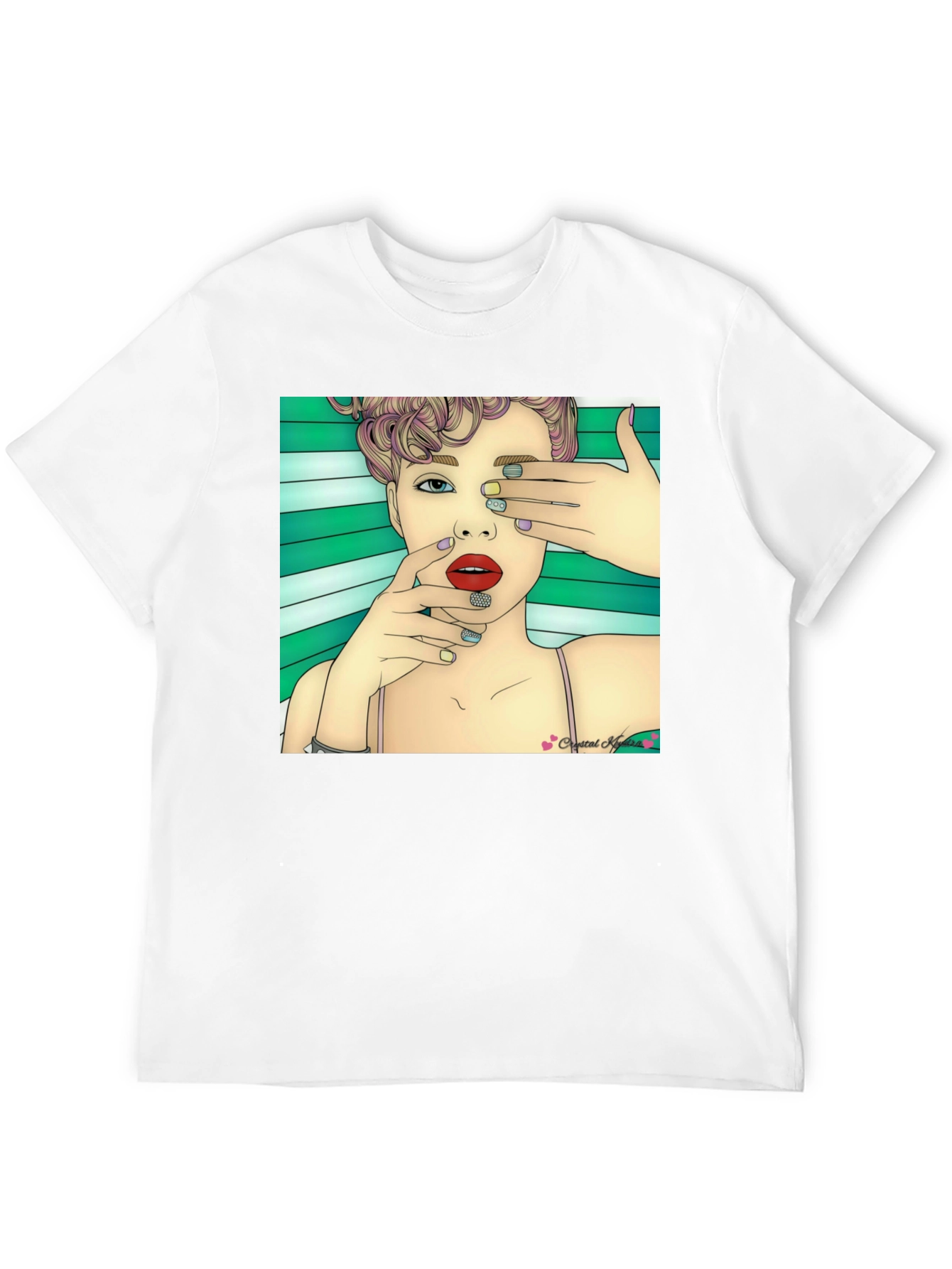 Stylish Black T-Shirt with Artistic Woman Graphic