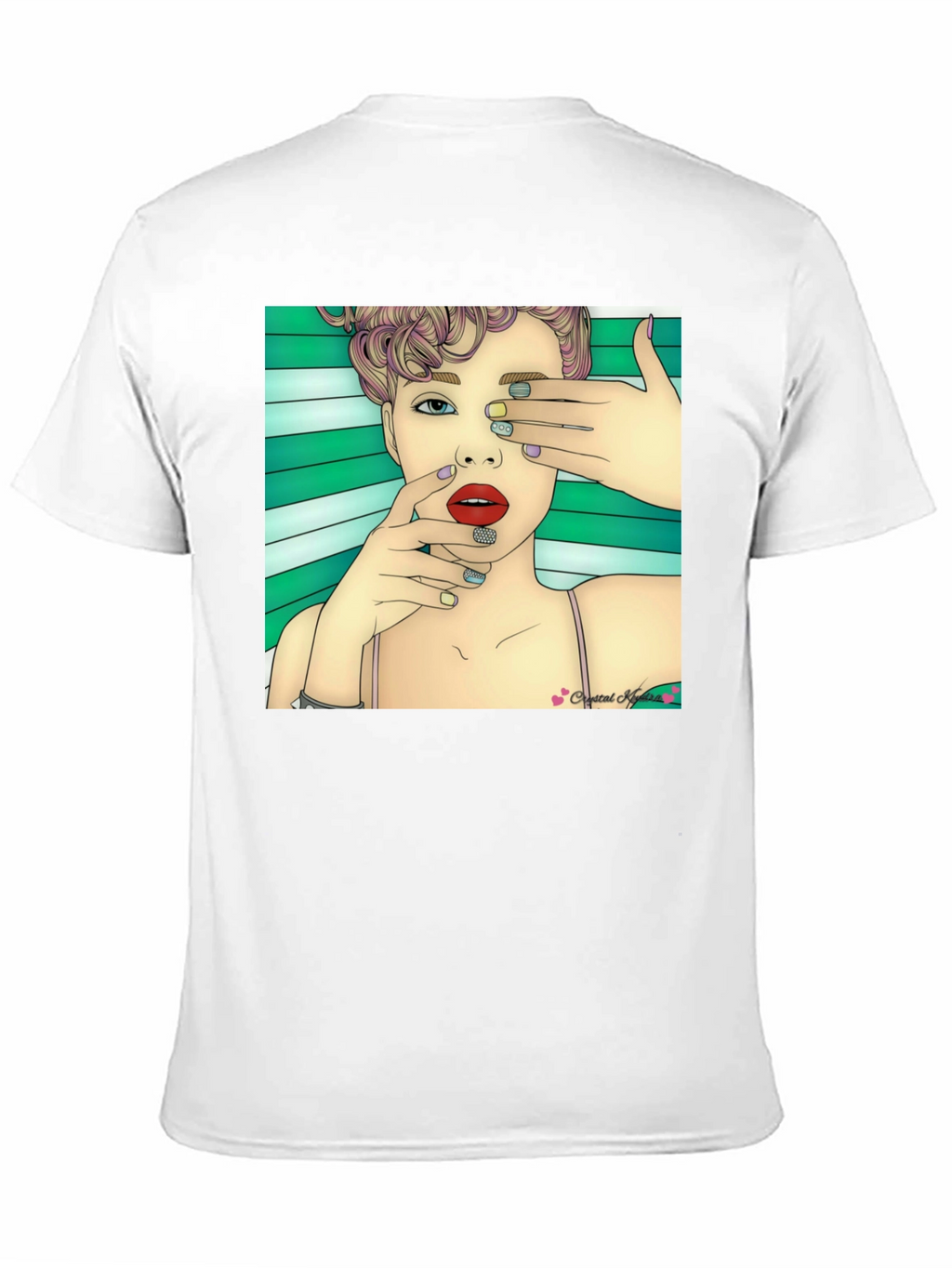 Stylish Black T-Shirt with Artistic Woman Graphic
