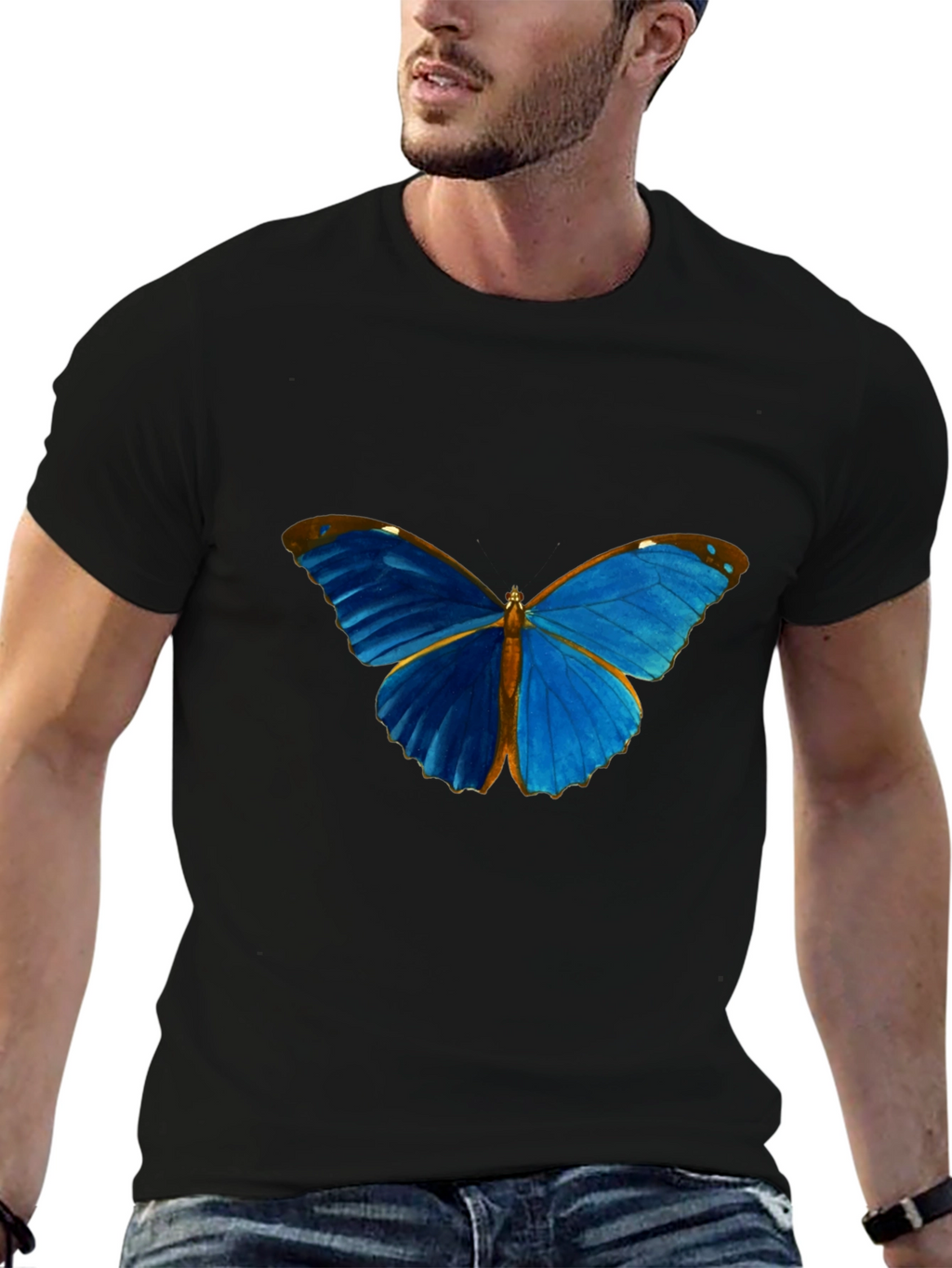 Blue Butterfly Graphic Tee