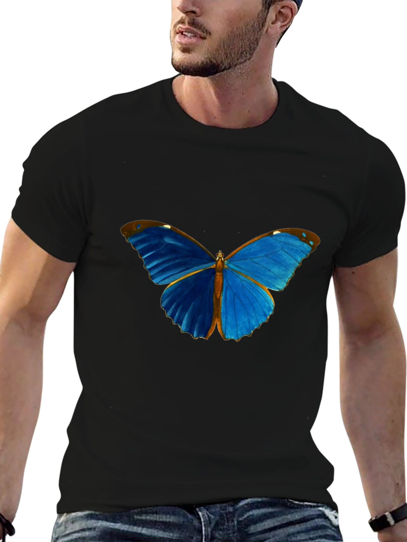 Blue Butterfly Graphic Tee