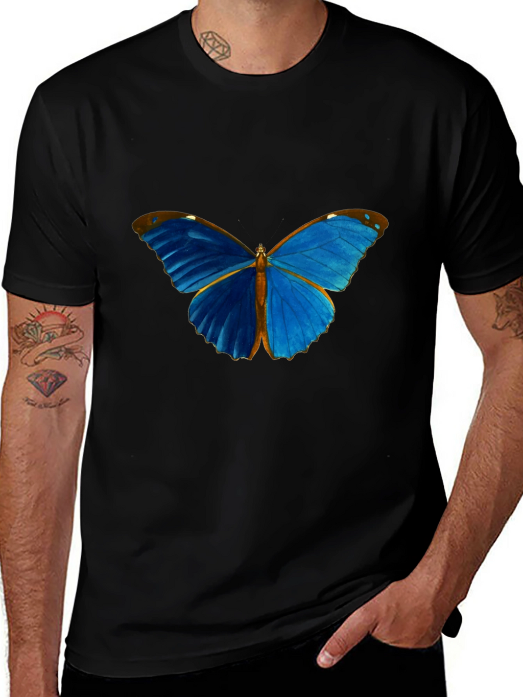Blue Butterfly Graphic Tee