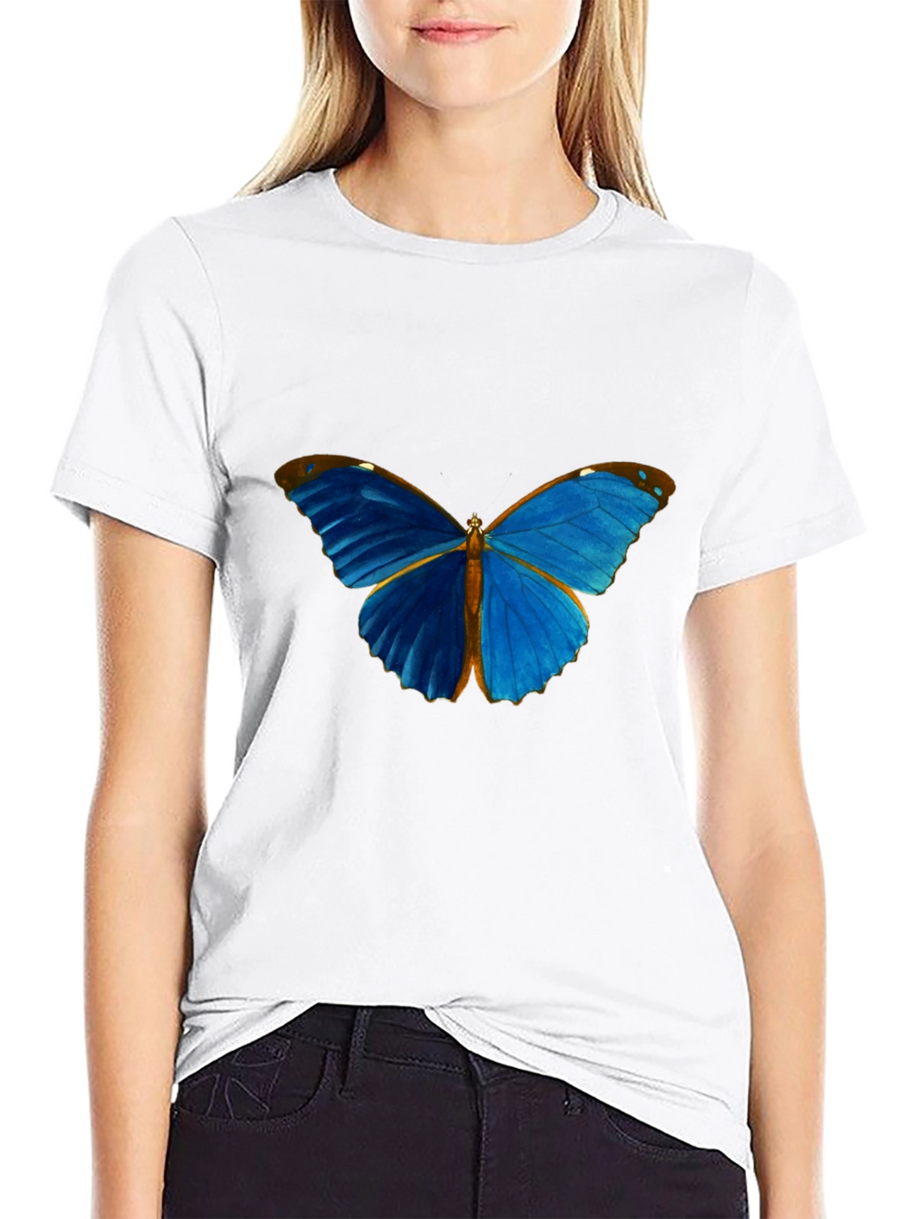Blue Butterfly Graphic Tee