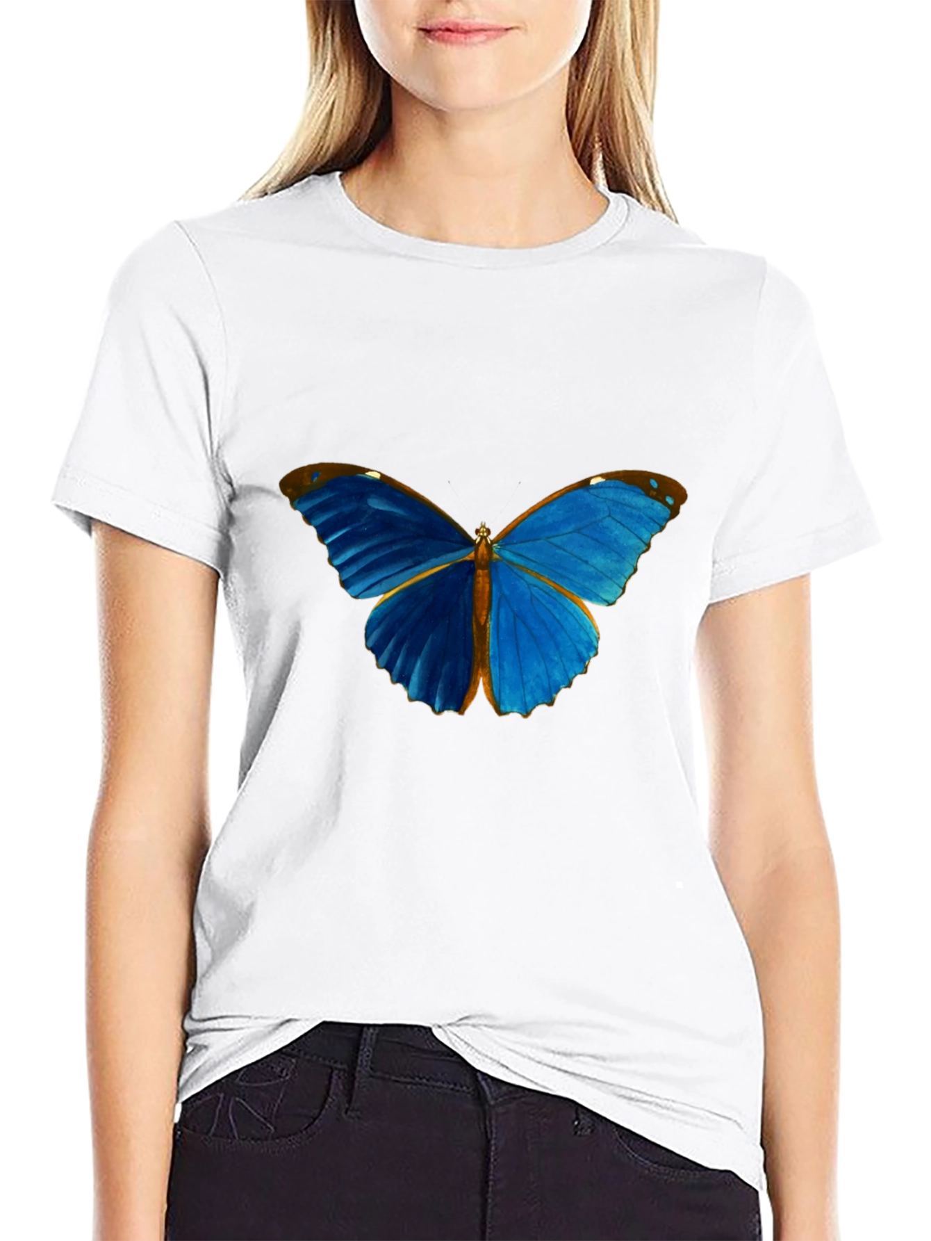 Blue Butterfly Graphic Tee