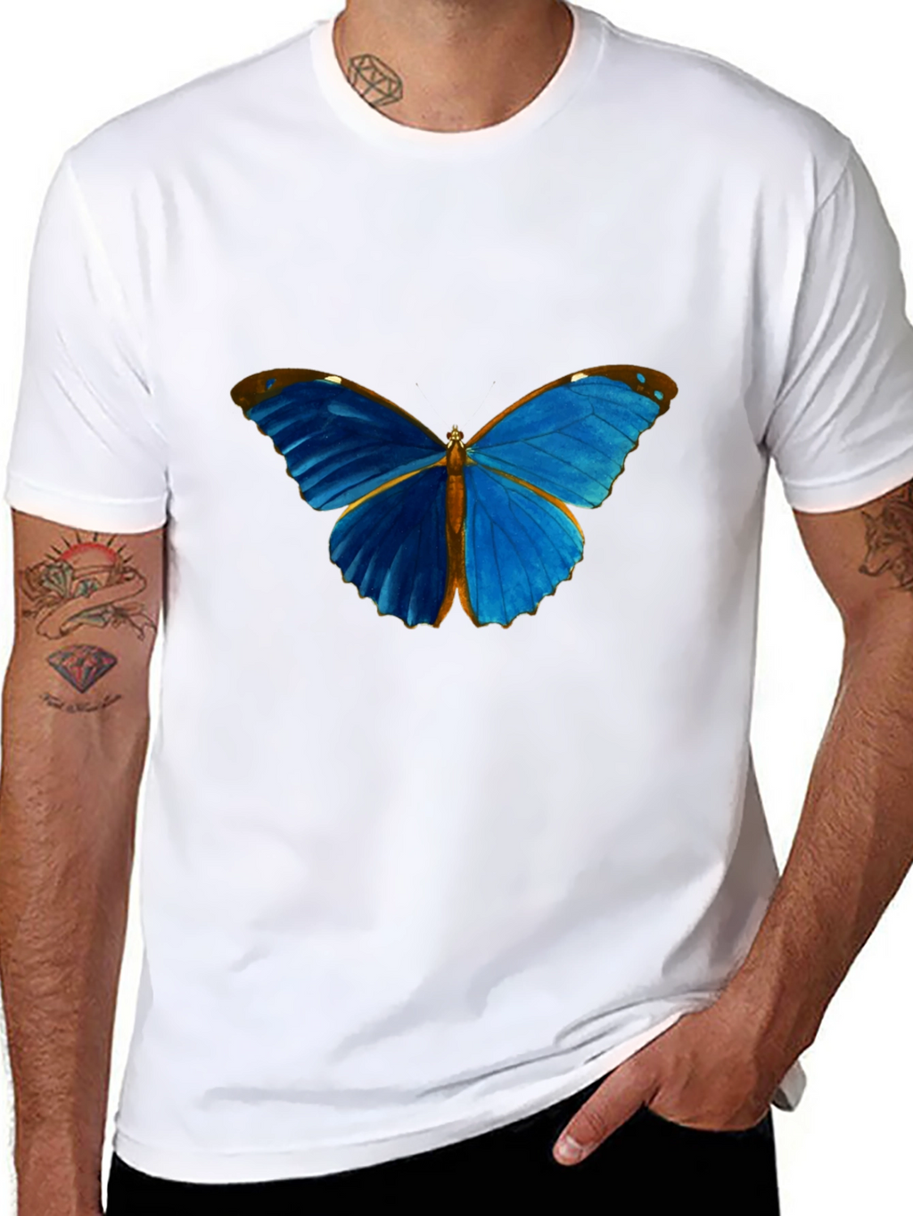 Blue Butterfly Graphic Tee