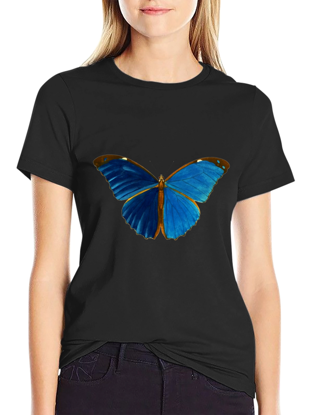 Blue Butterfly Graphic Tee