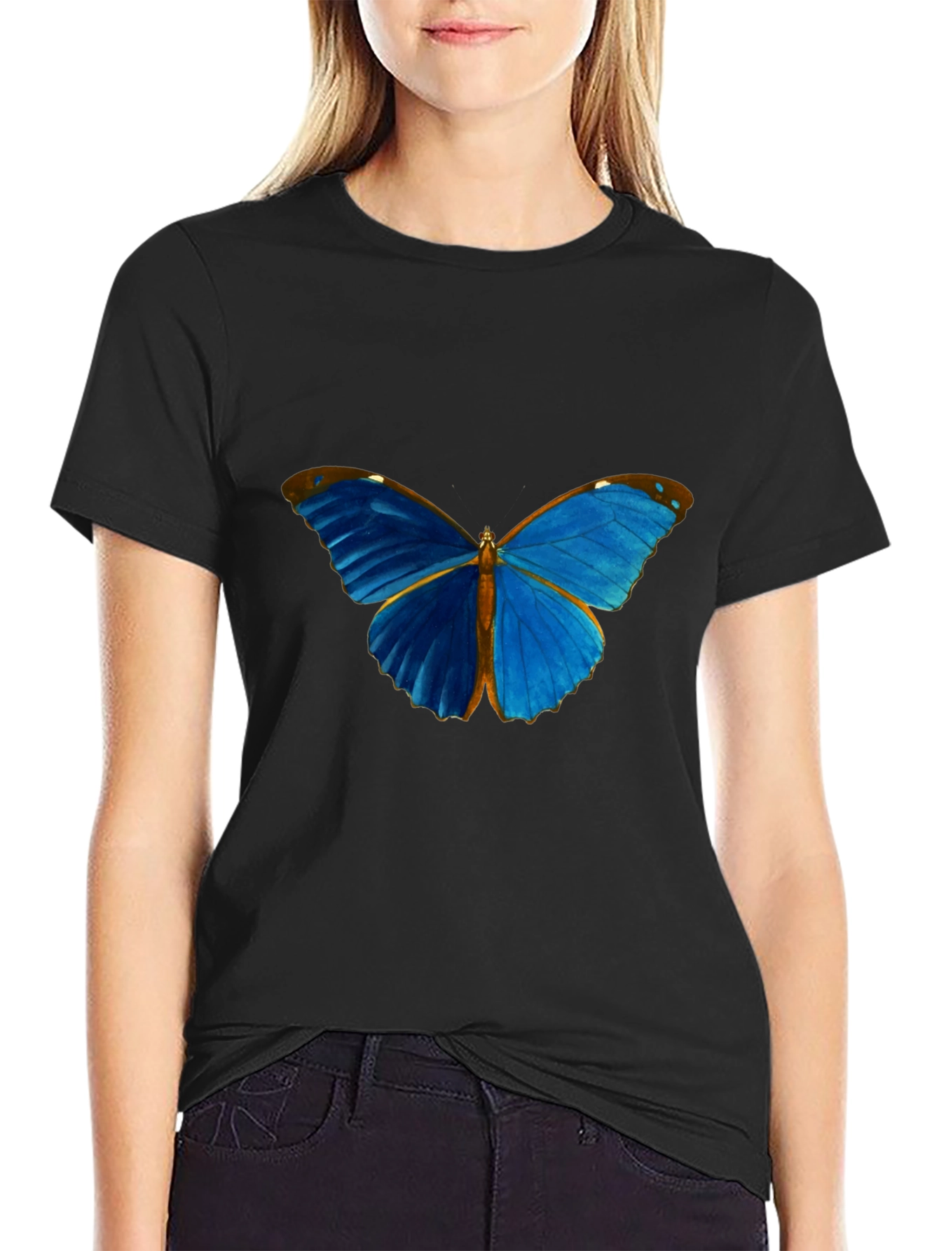 Blue Butterfly Graphic Tee
