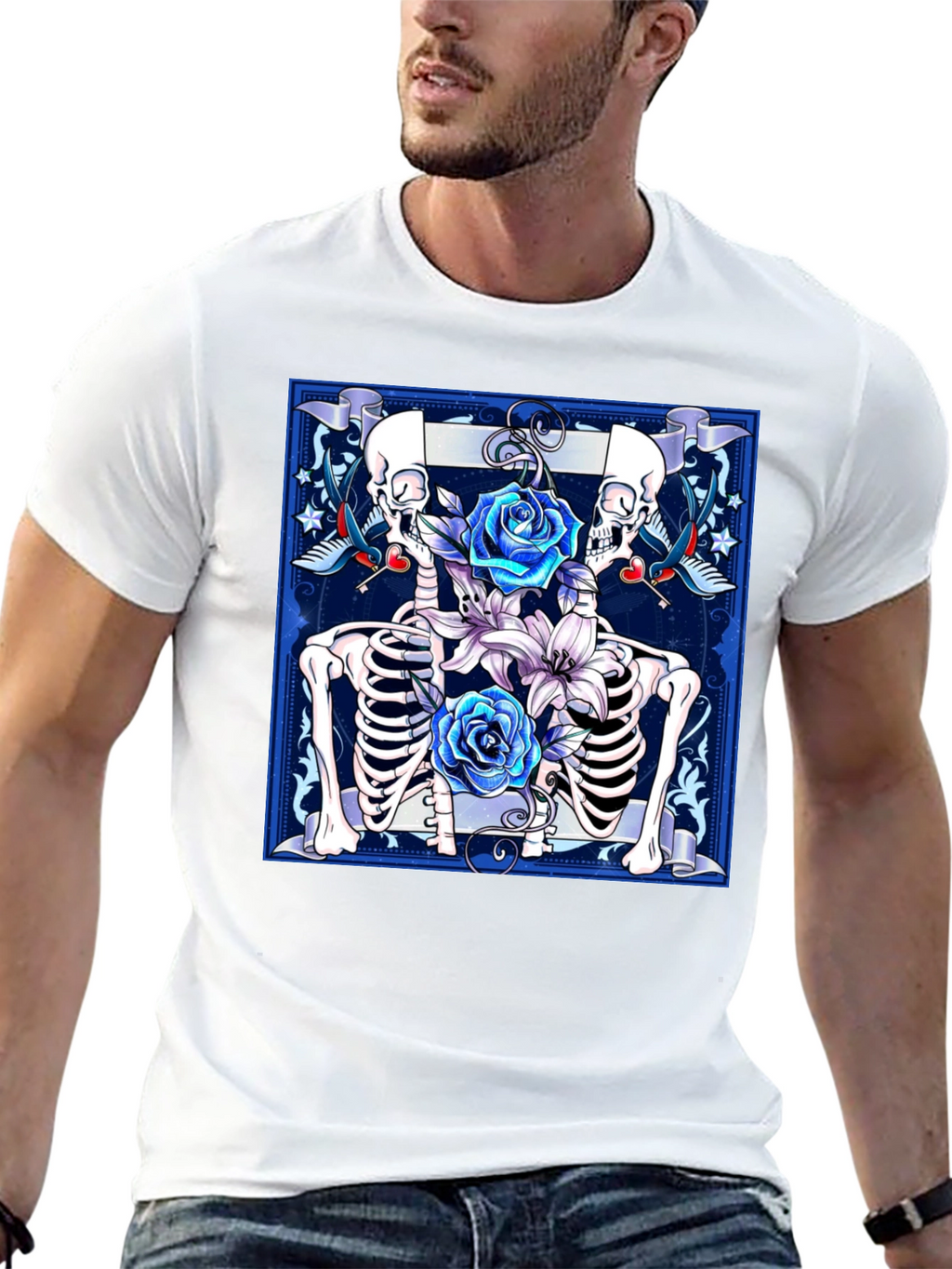 Skeleton Roses Graphic Tee