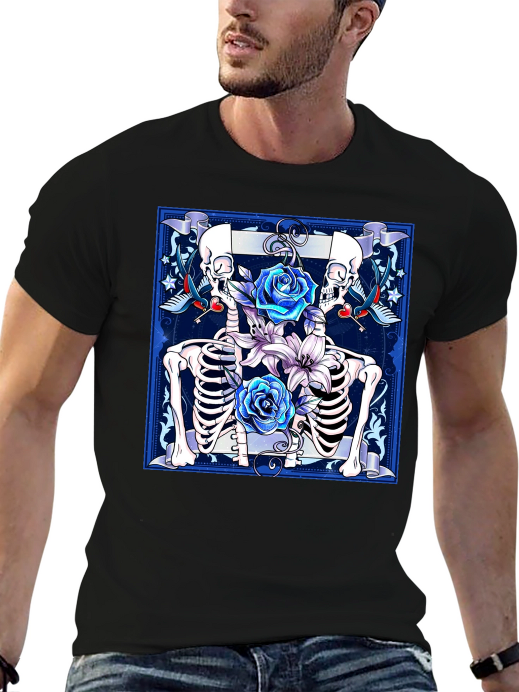 Skeleton Roses Graphic Tee