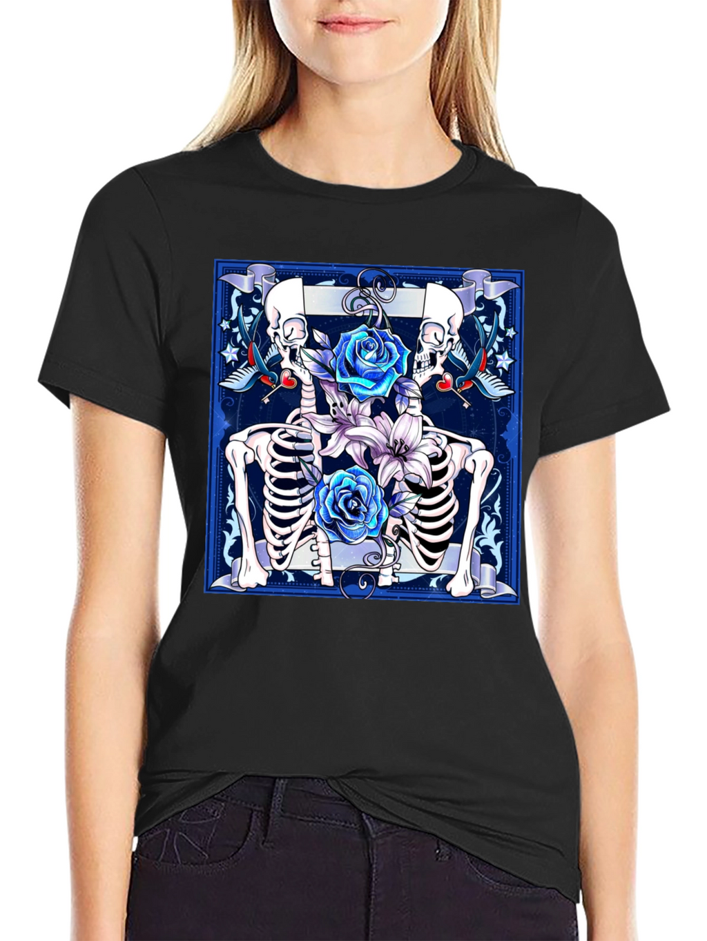 Skeleton Roses Graphic Tee