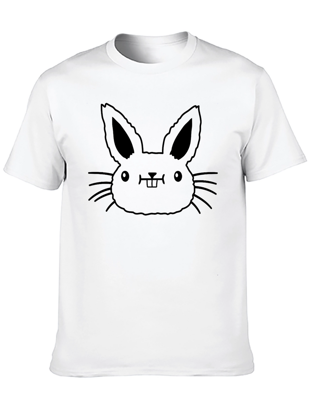 Black Bunny Graphic T-Shirt - Casual & Cute