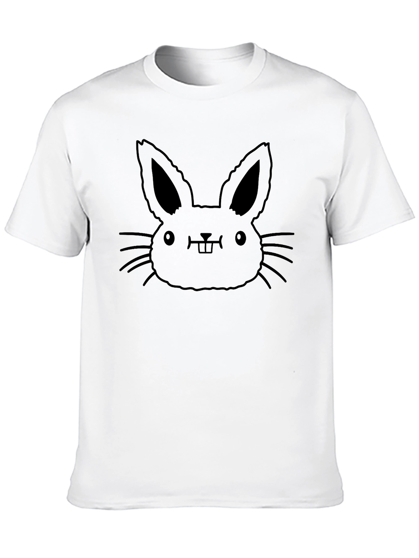 Black Bunny Graphic T-Shirt - Casual & Cute