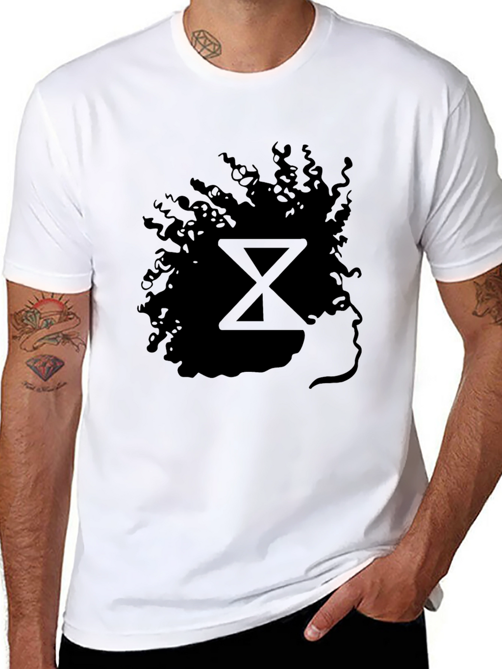 Silhouette Afro T-Shirt - Stylish Black Graphic Tee