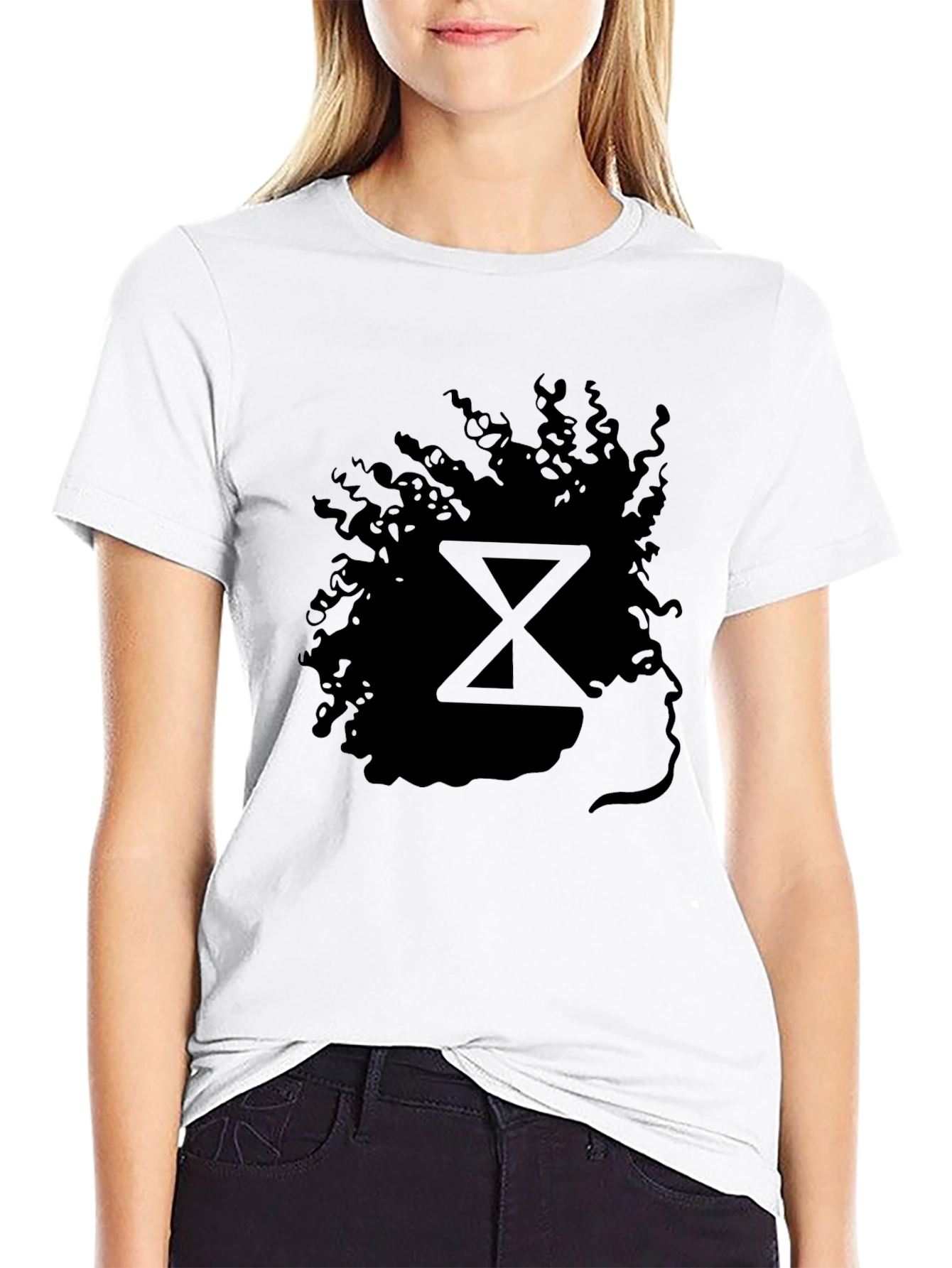 Silhouette Afro T-Shirt - Stylish Black Graphic Tee