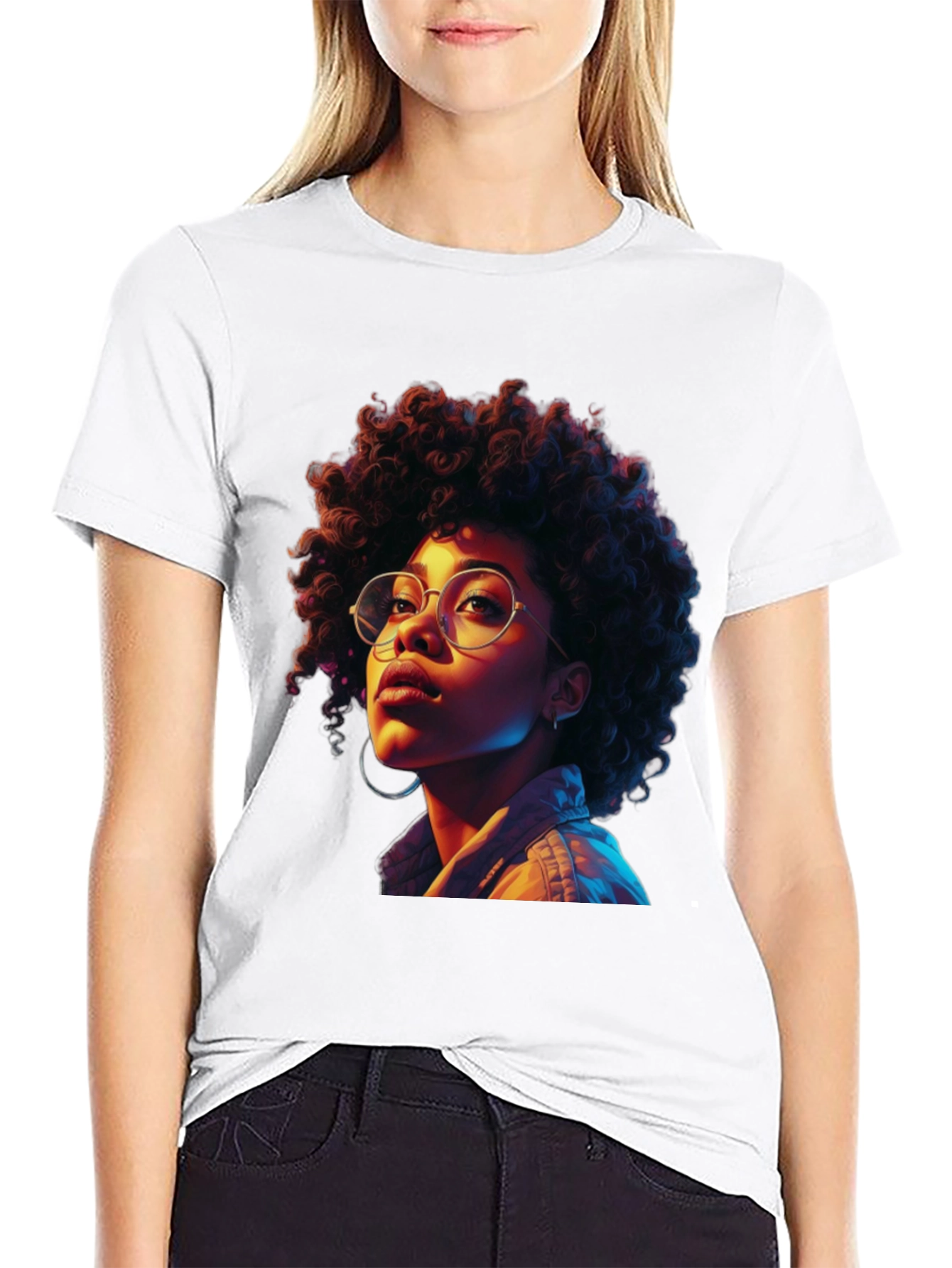 Afro Woman Graphic Tee - Stylish Casual Wear