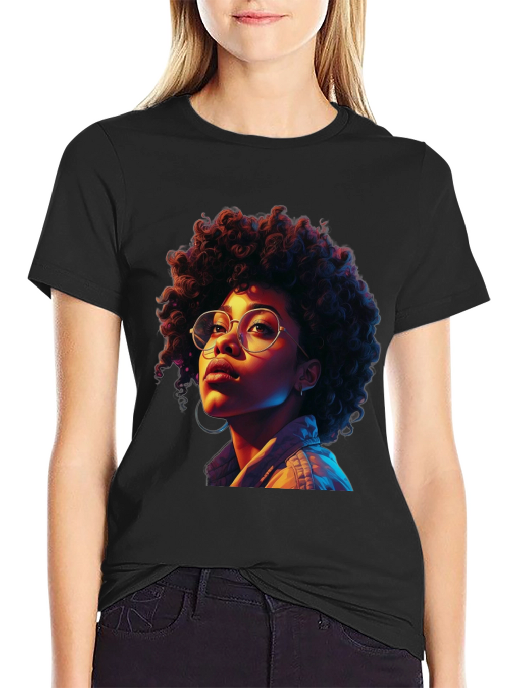 Afro Woman Graphic Tee - Stylish Casual Wear