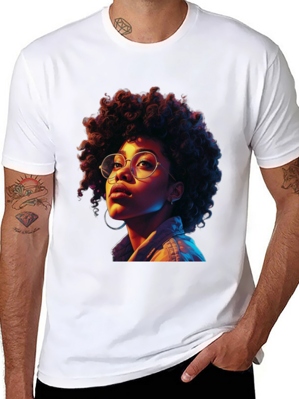 Afro Woman Graphic Tee - Stylish Casual Wear