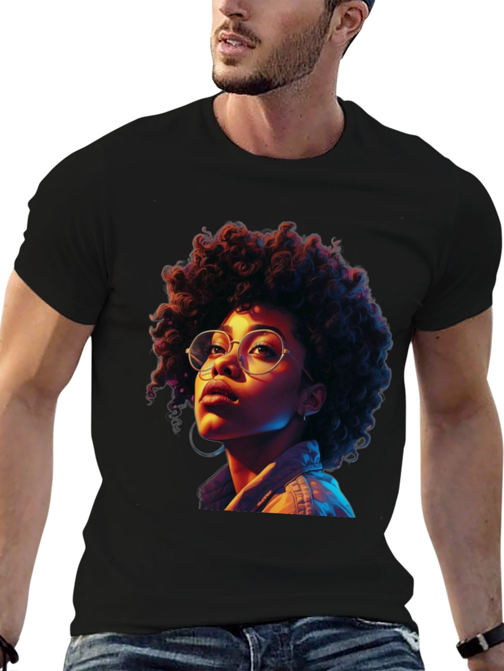Afro Woman Graphic Tee - Stylish Casual Wear