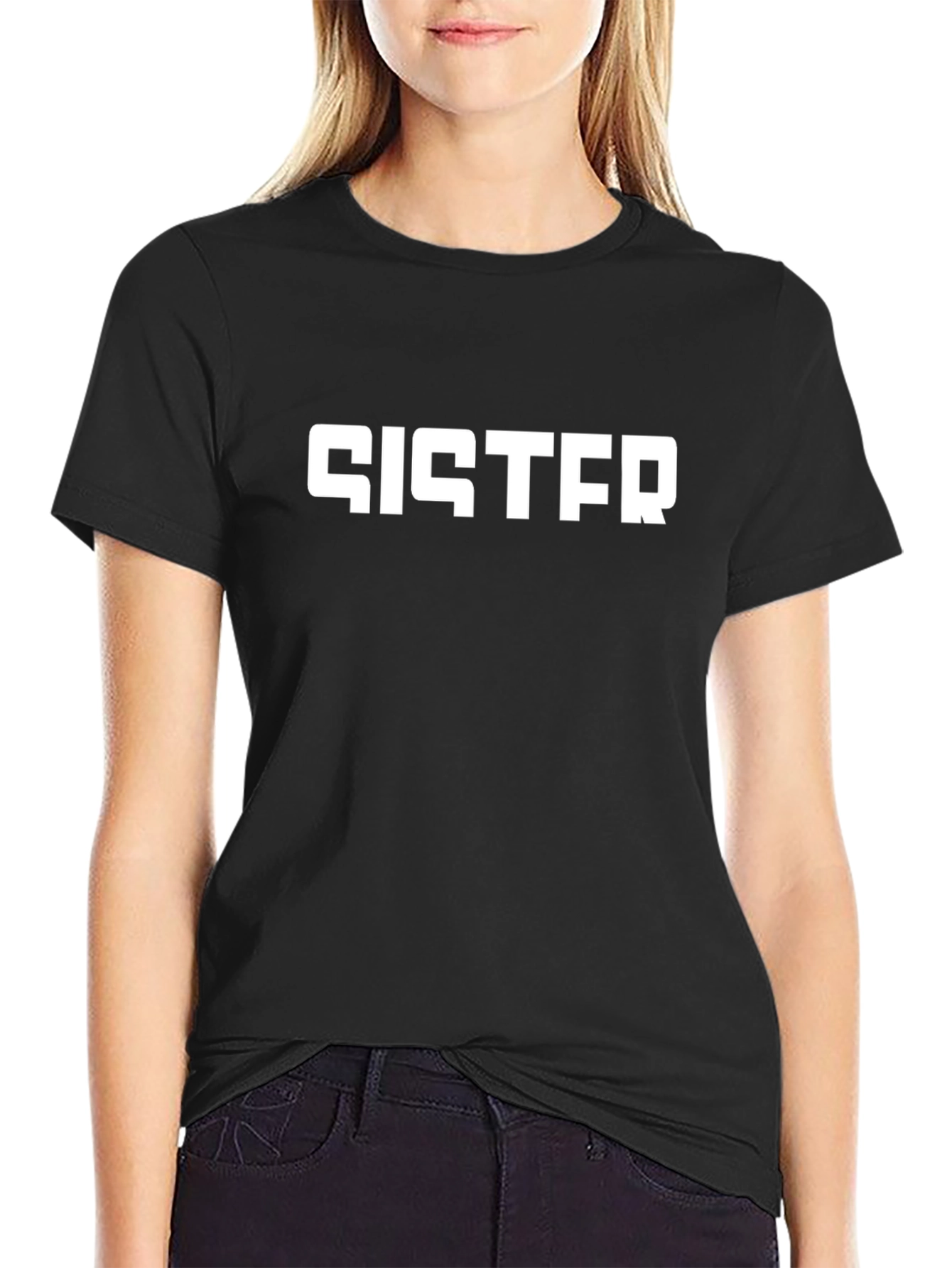 Sister Tee - Black Graphic T-Shirt