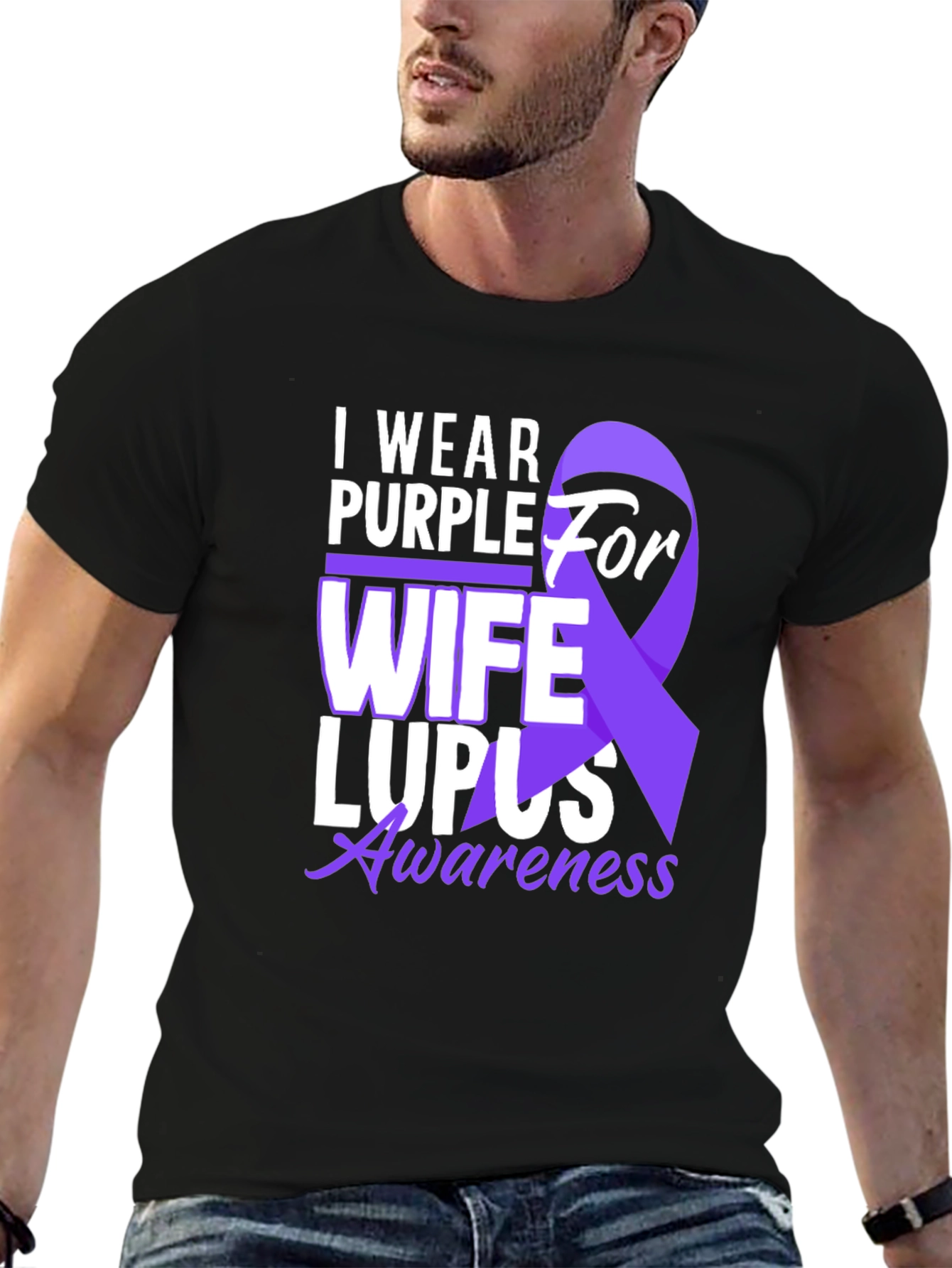 I Wear Purple for My Wife Lupus Awareness T-Shirt