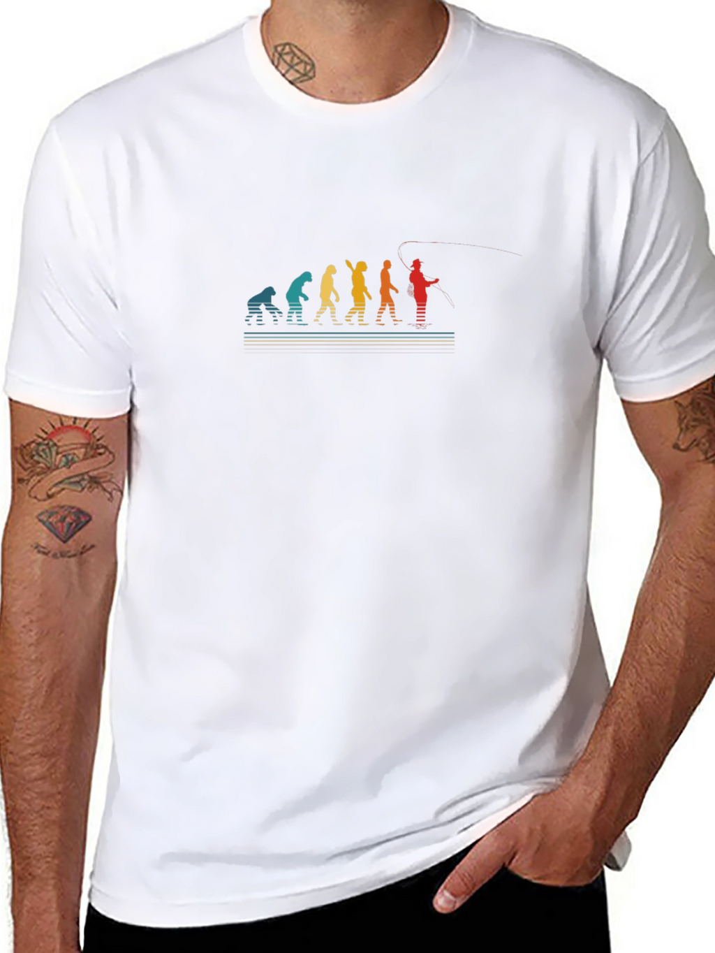Evolution of Fishing T-Shirt - Black