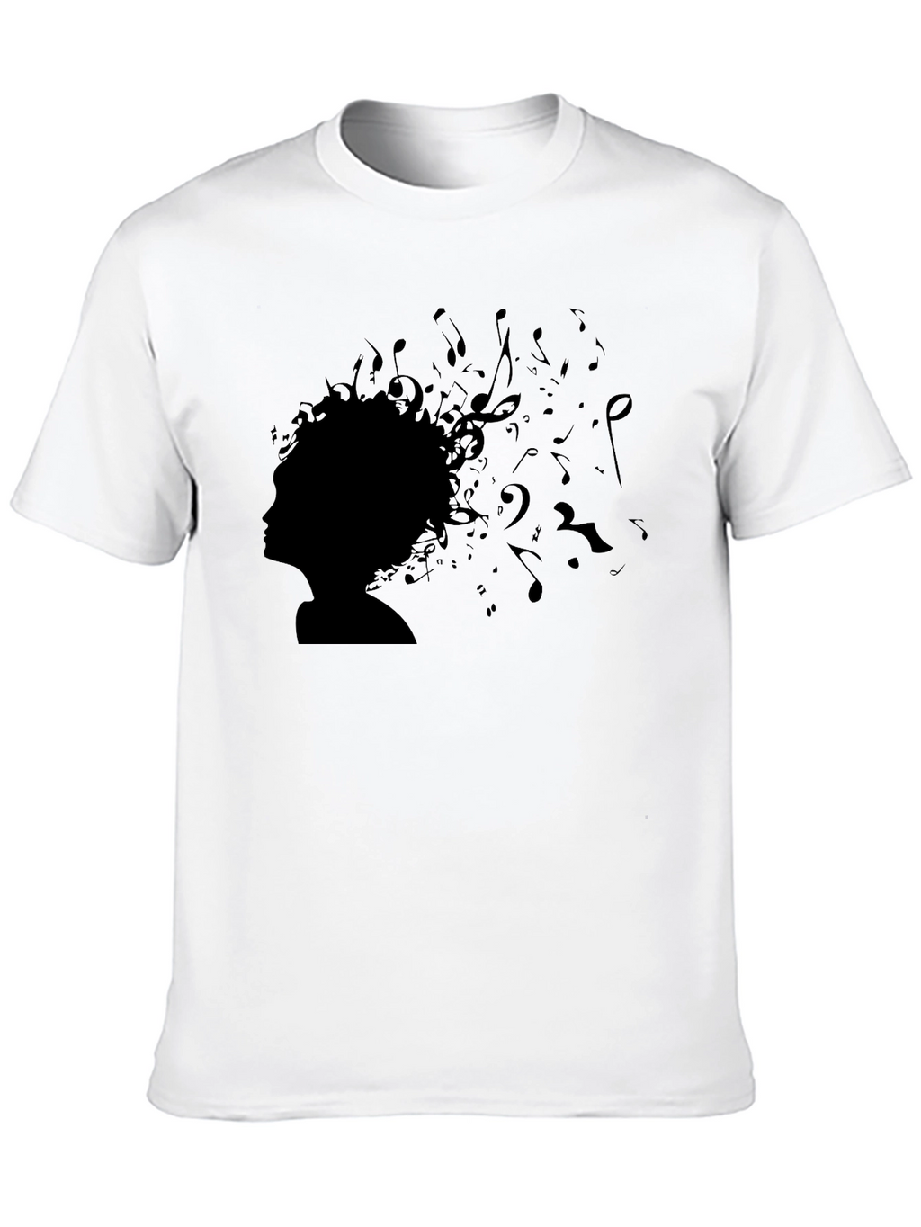 Music Mind Tee - Artistic Afro Silhouette T-Shirt