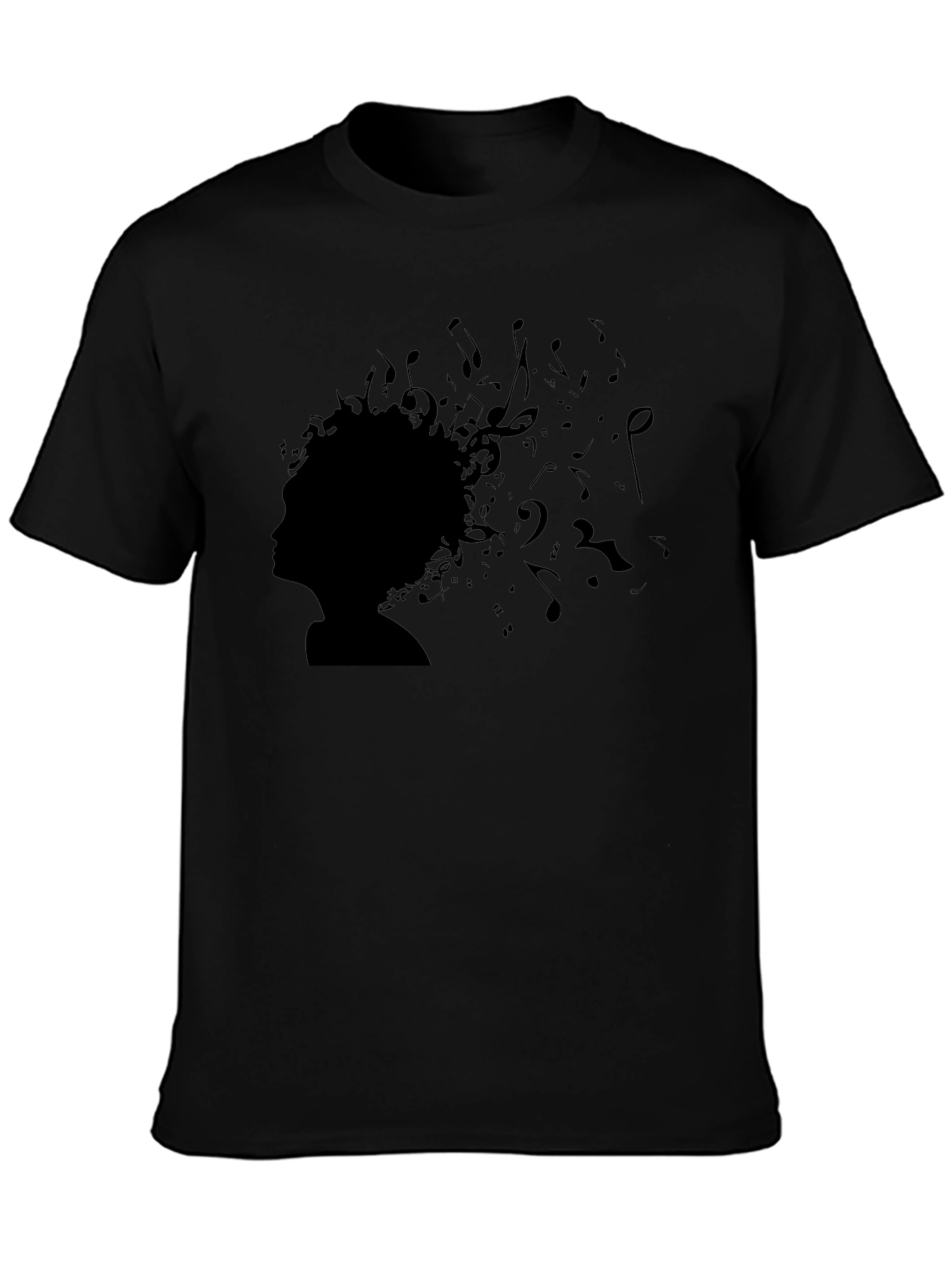 Music Mind Tee - Artistic Afro Silhouette T-Shirt