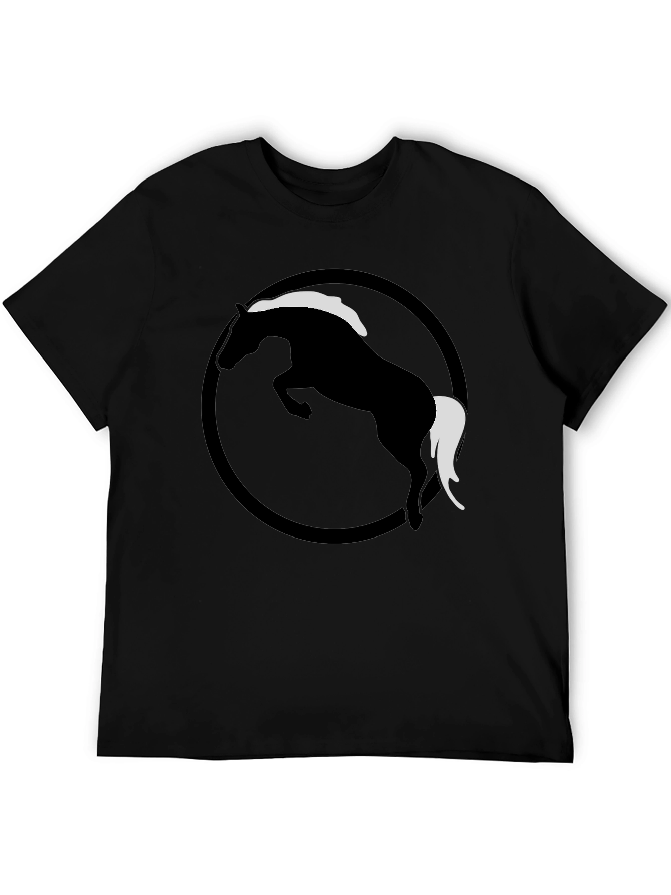 Black Horse Graphic T-Shirt - Stylish Animal Design