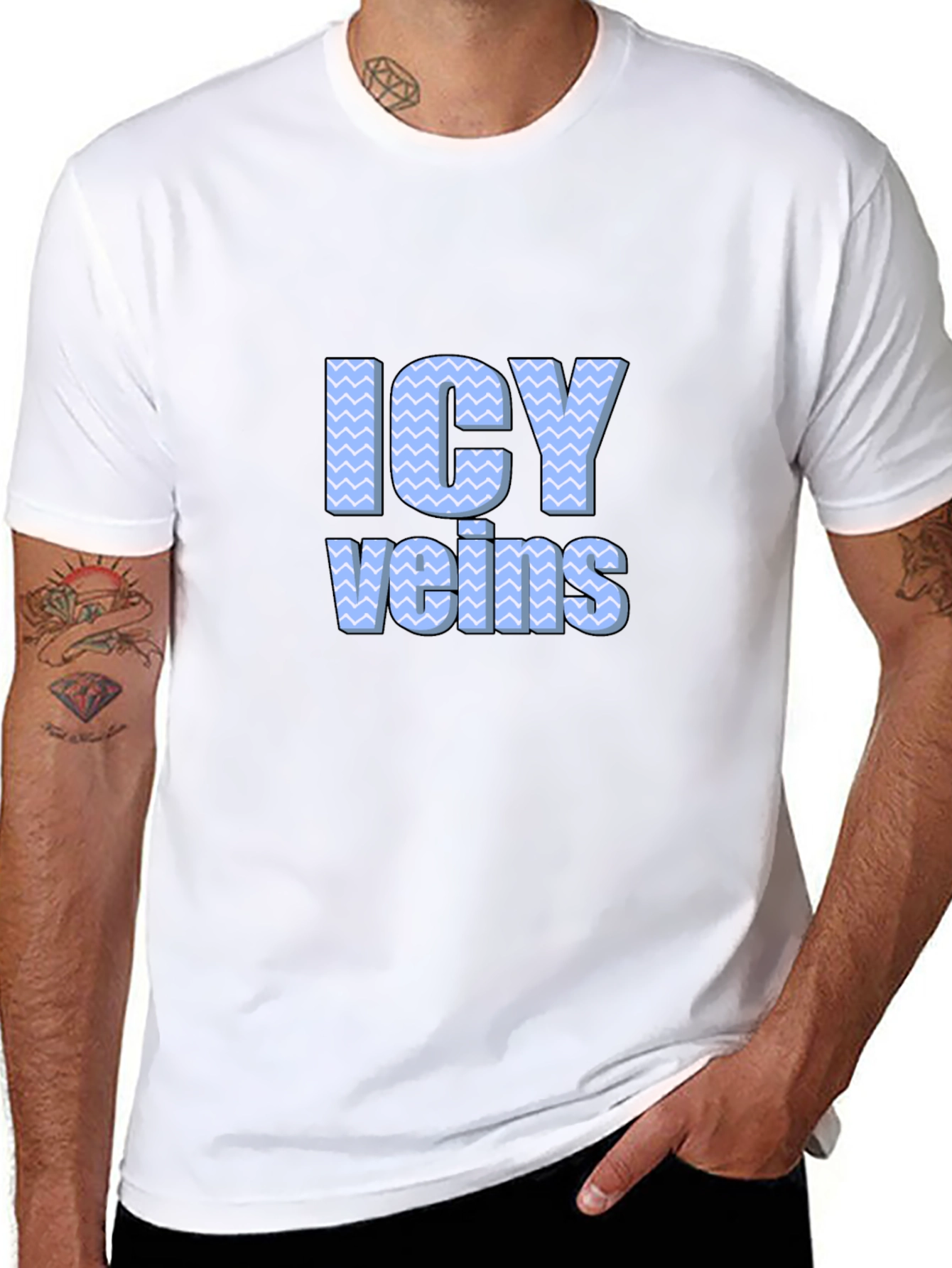 Icy Veins Graphic Print Black T-Shirt
