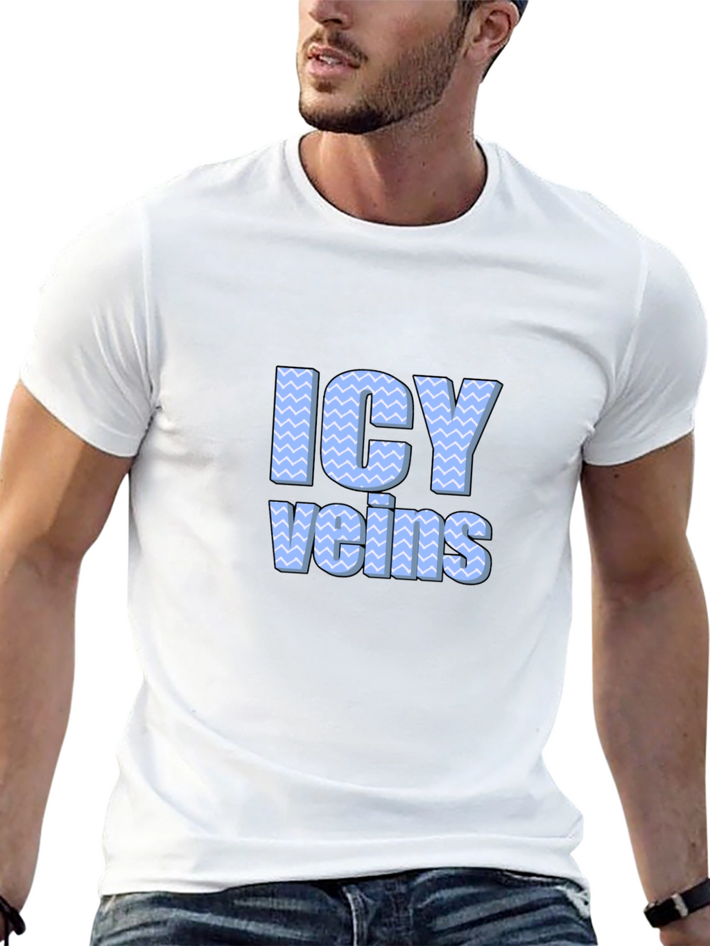 Icy Veins Graphic Print Black T-Shirt