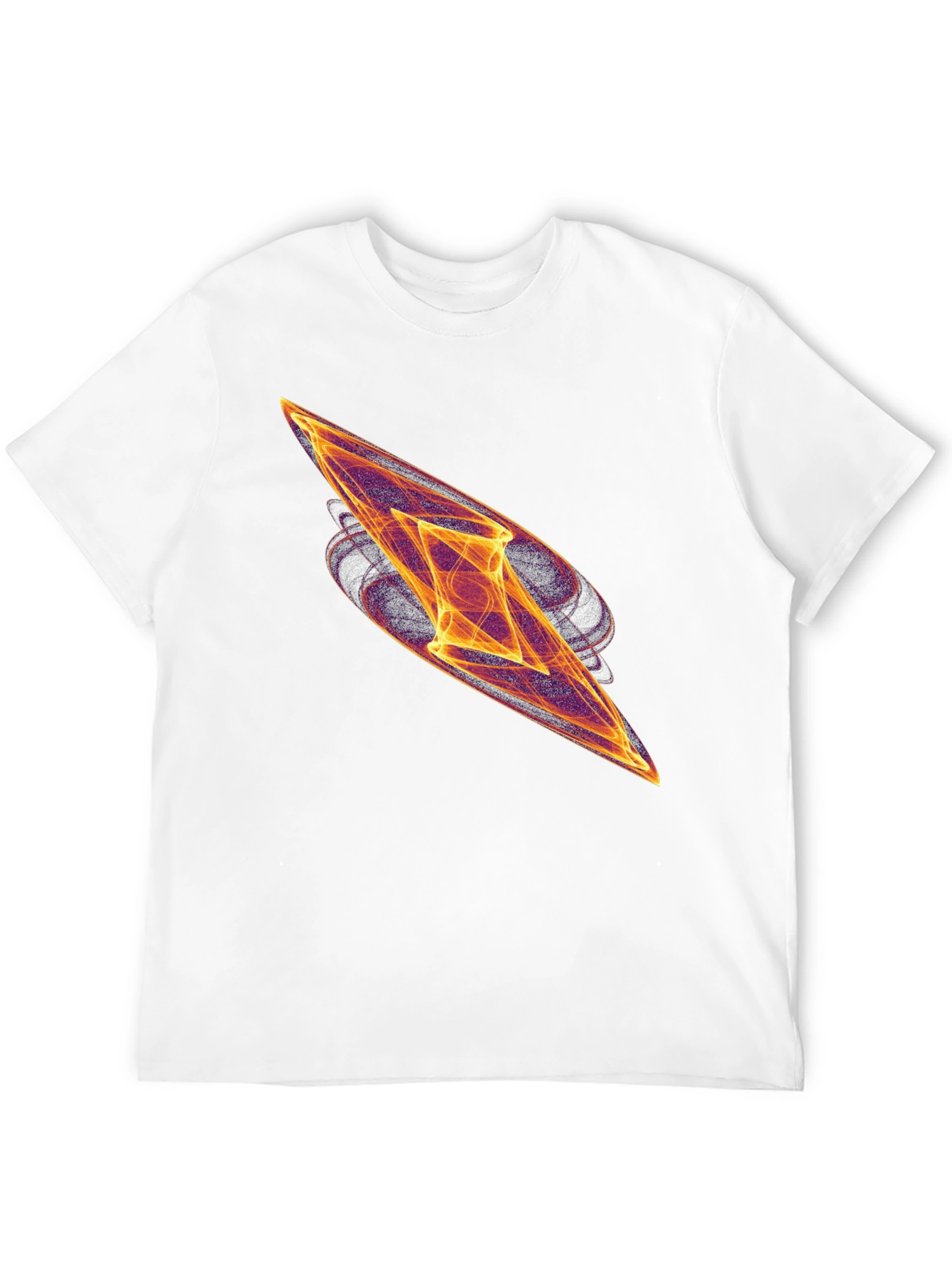 Abstract Fire Diamond Graphic Tee - Black Cotton T-Shirt