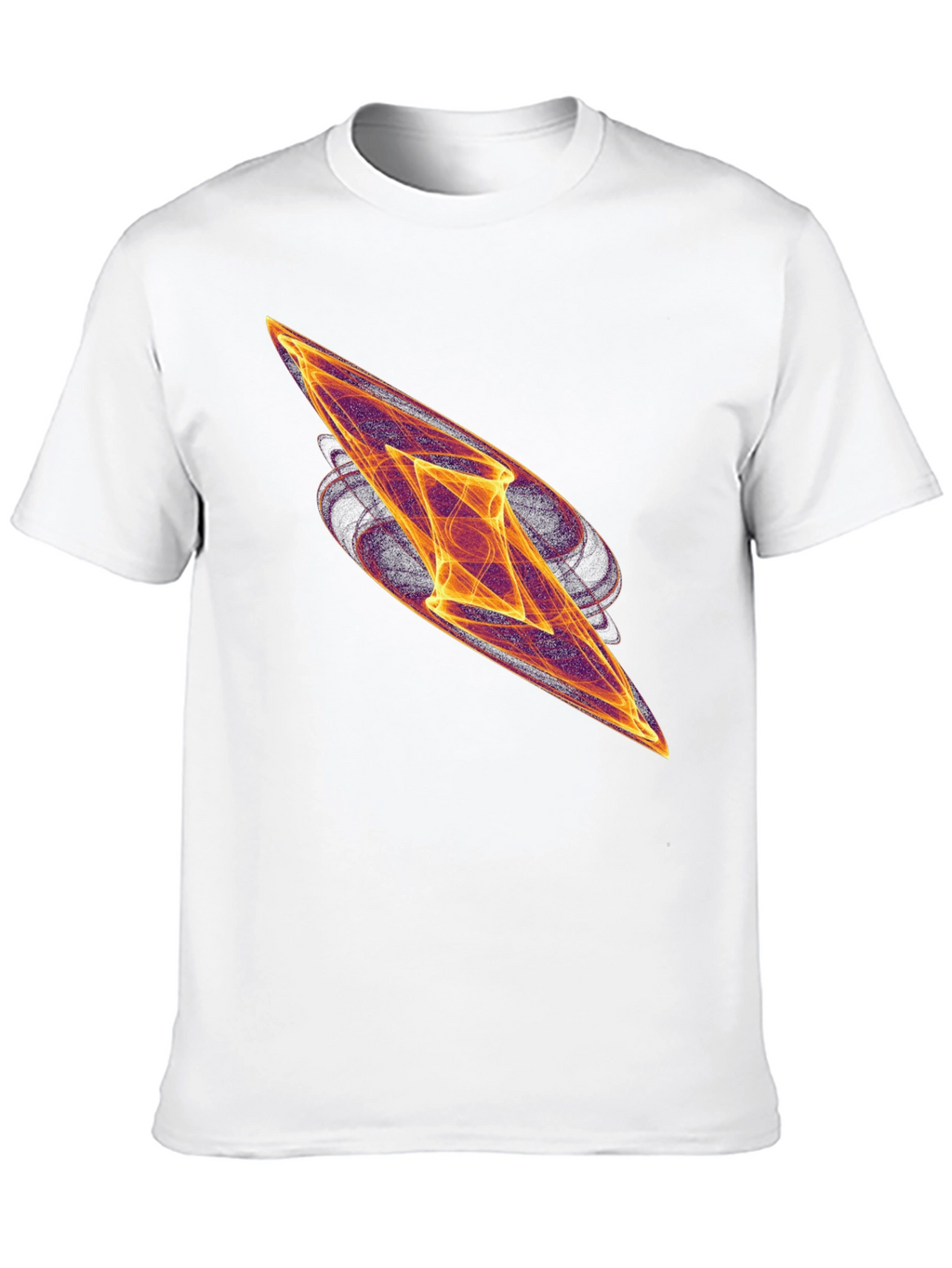 Abstract Fire Diamond Graphic Tee - Black Cotton T-Shirt