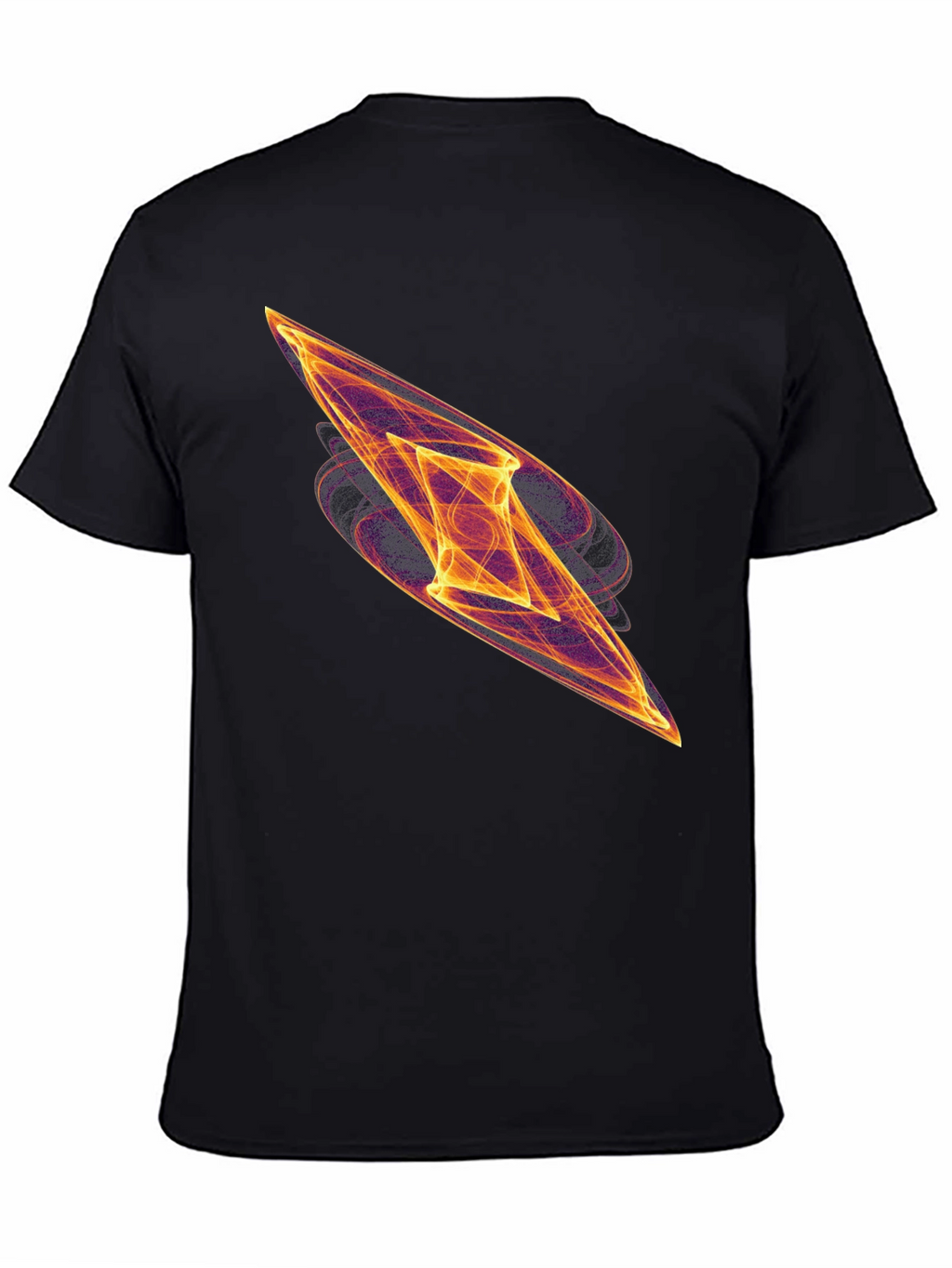 Abstract Fire Diamond Graphic Tee - Black Cotton T-Shirt