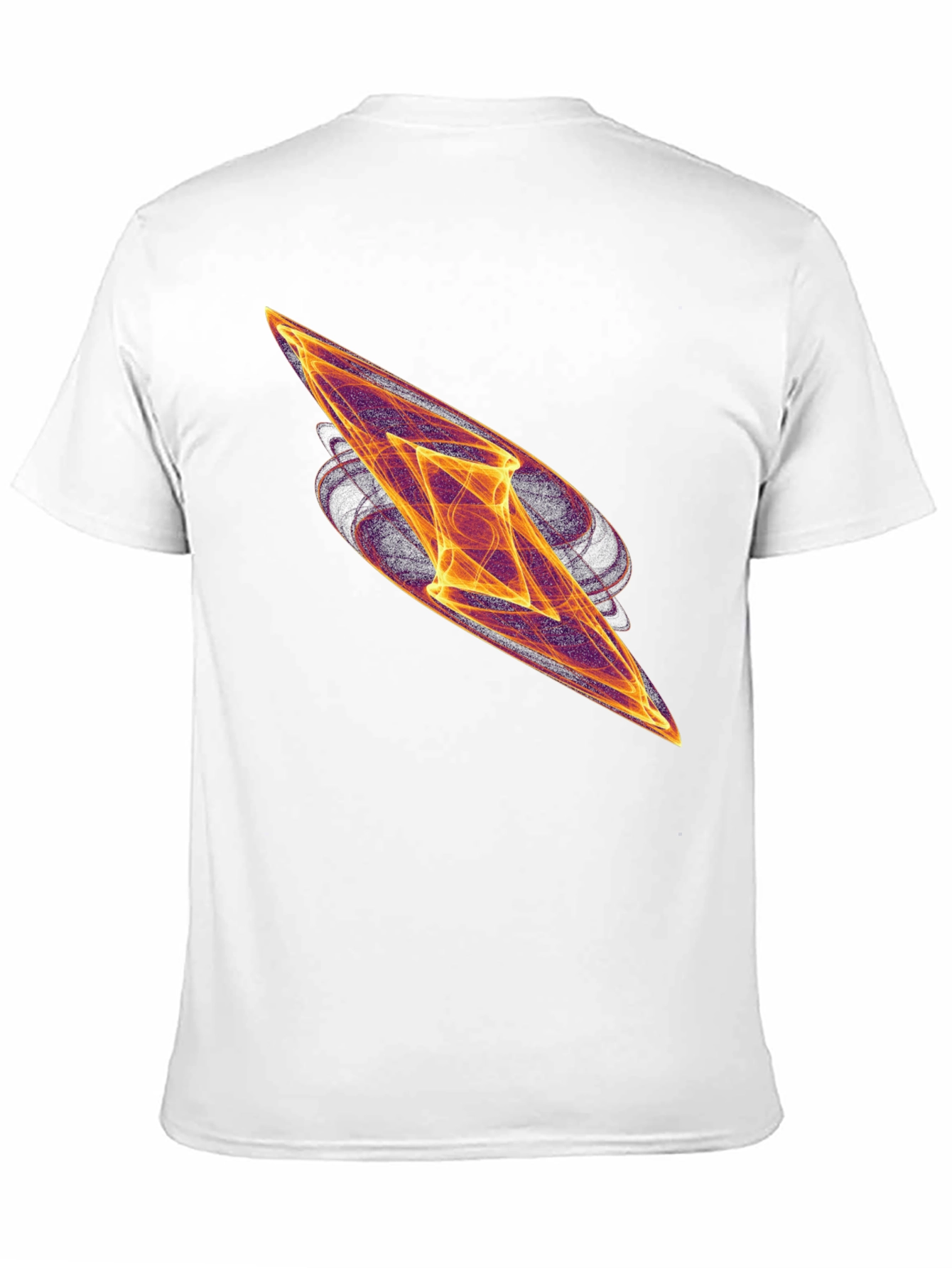 Abstract Fire Diamond Graphic Tee - Black Cotton T-Shirt